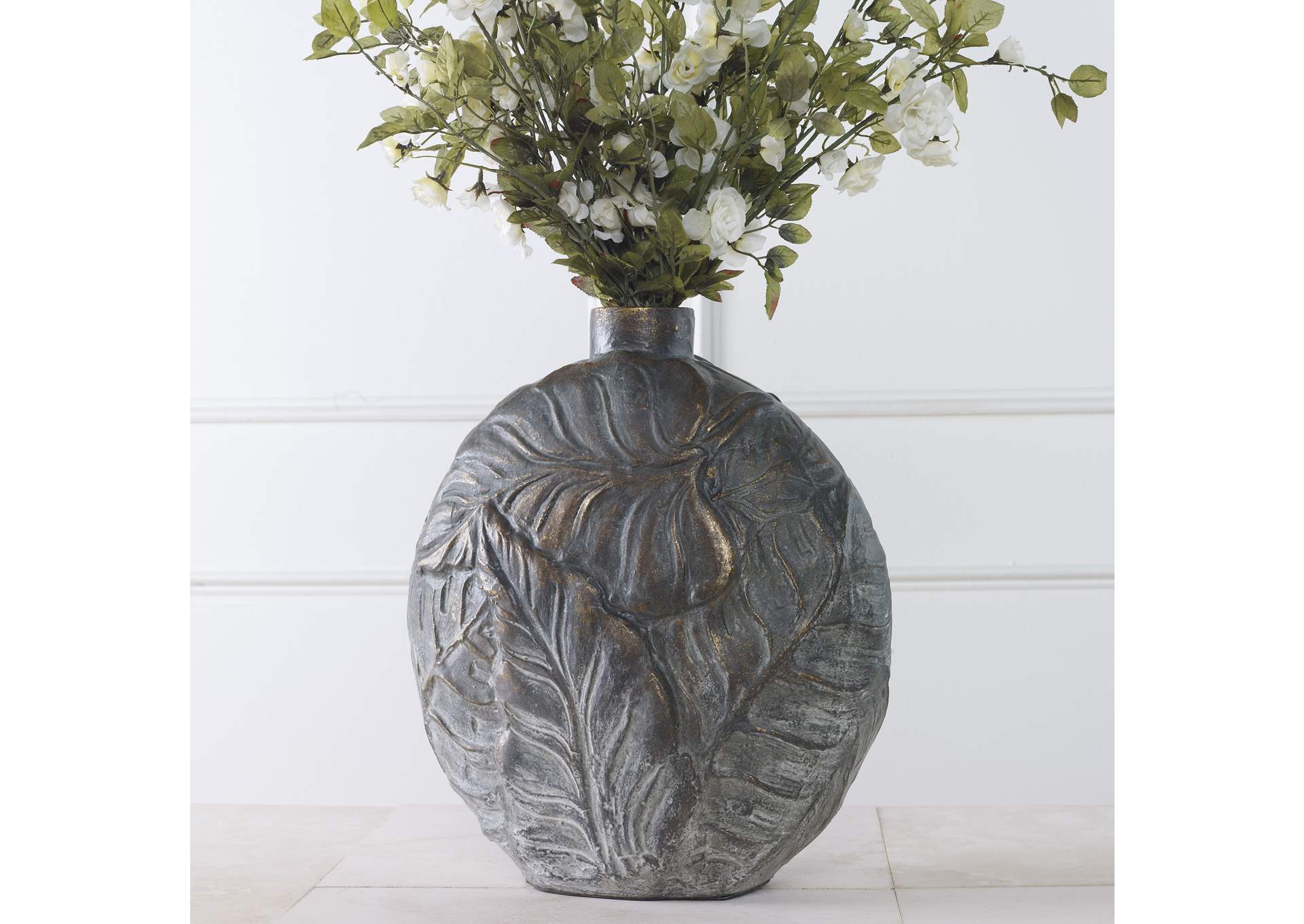 Uttermost Palm Aged Patina Paradise Vase