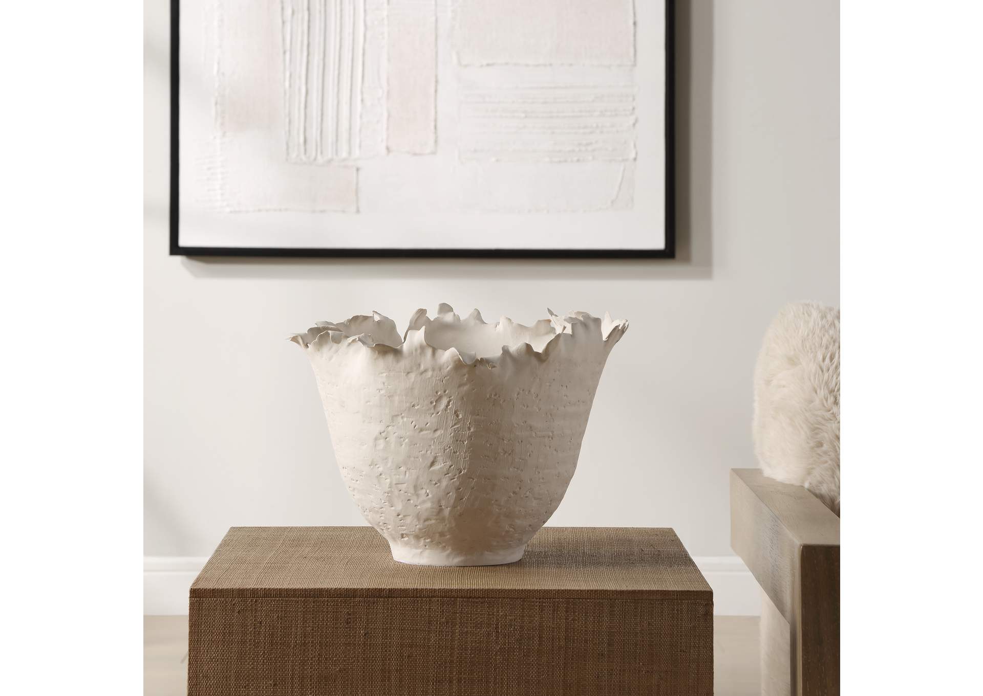 Uttermost Blossom Tall Off White Bowl