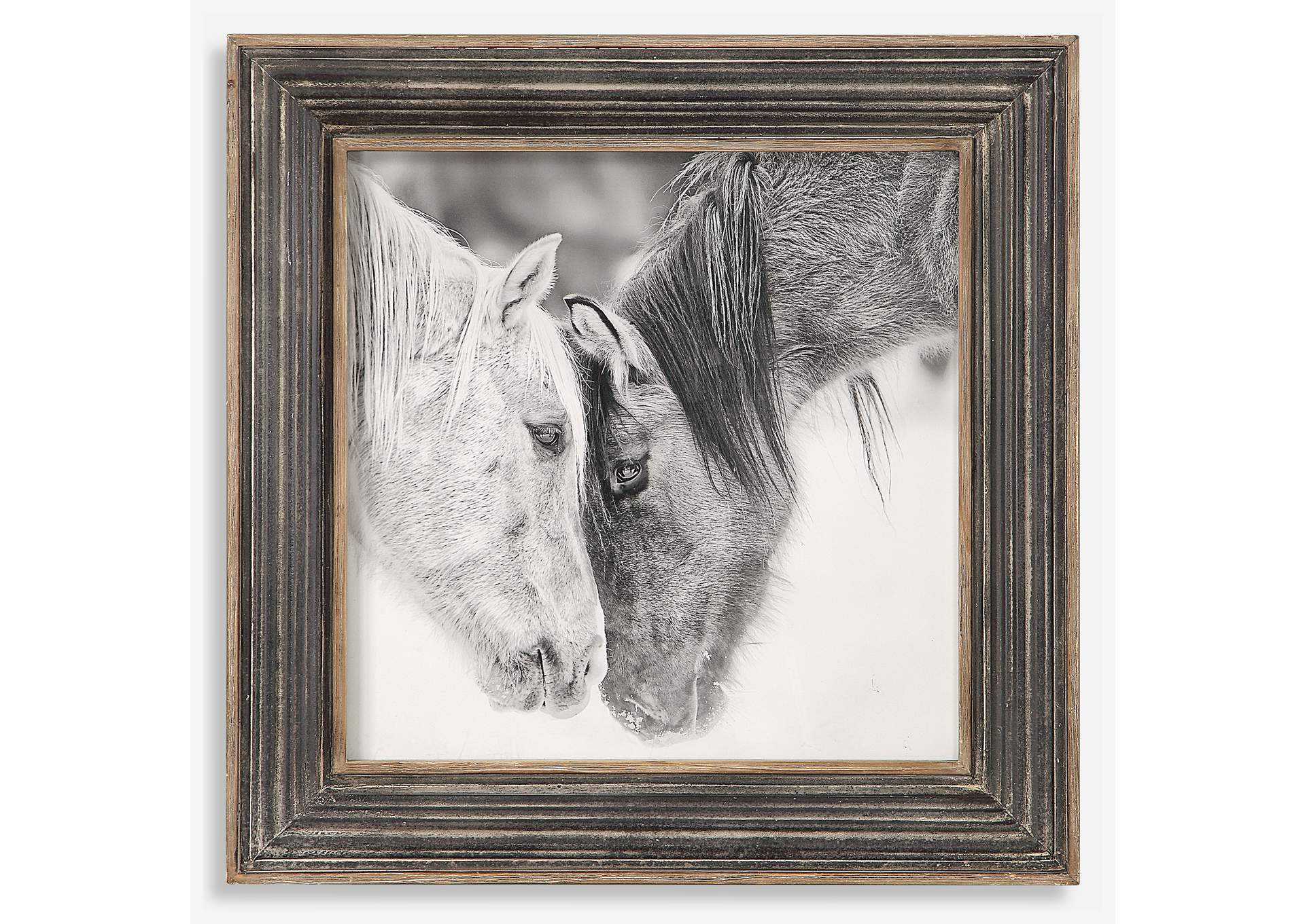 Uttermost Custom Black And White Horses Print