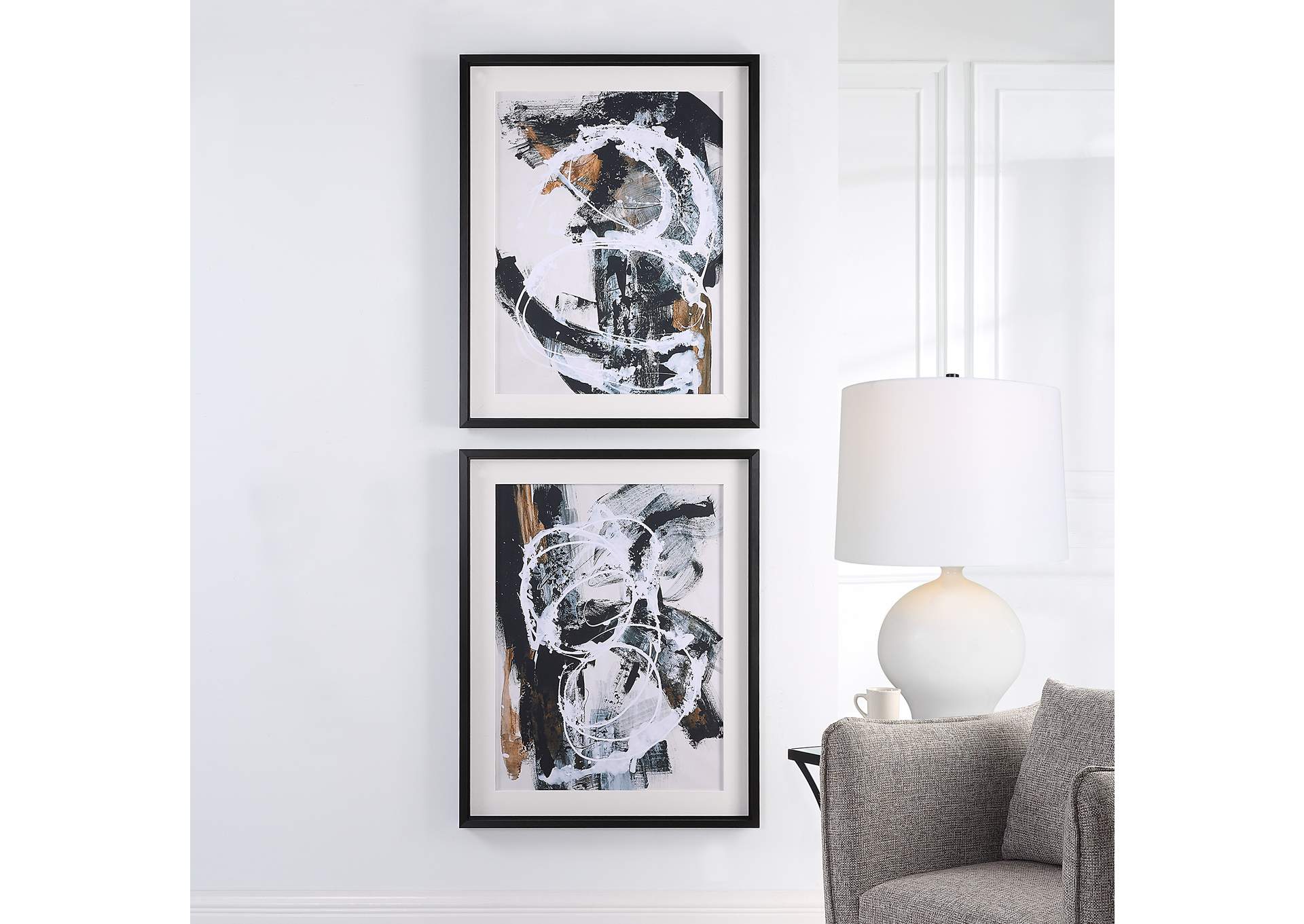 Uttermost Winterland Abstract Prints, Set