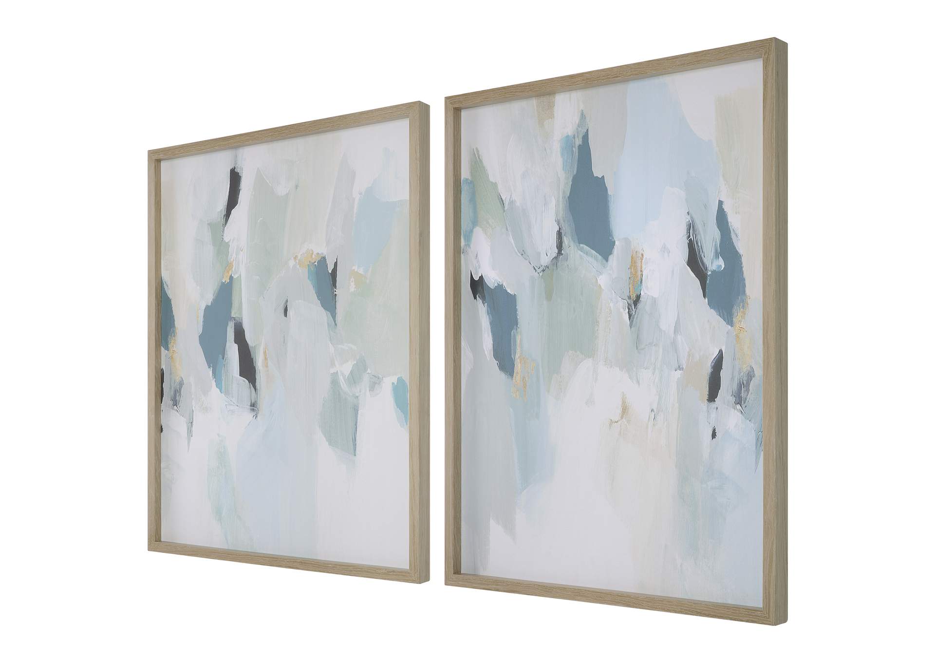 Uttermost Seabreeze Abstract Framed Canvas Prints Set