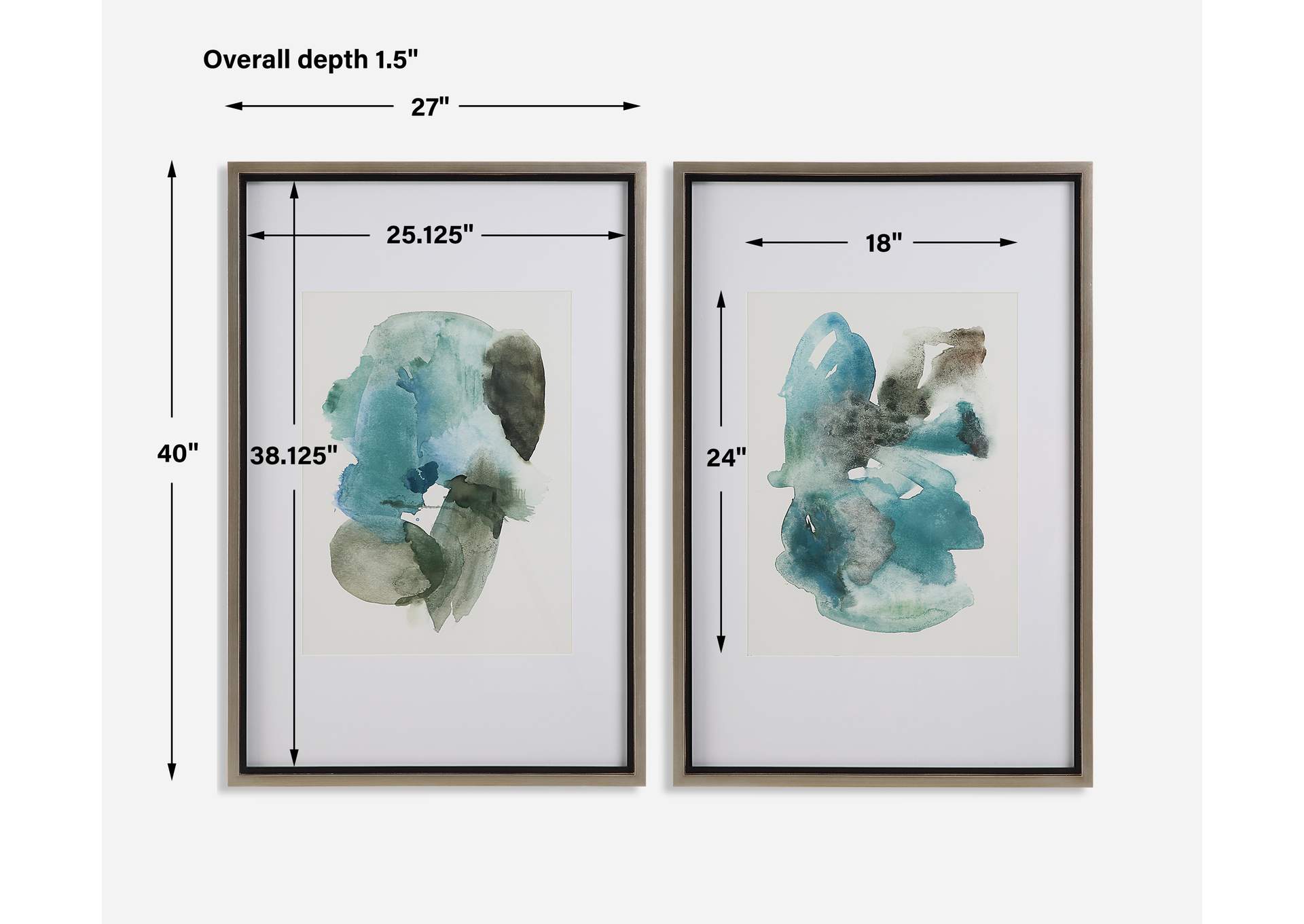 Uttermost Blueprints Watercolor Prints, Set Of