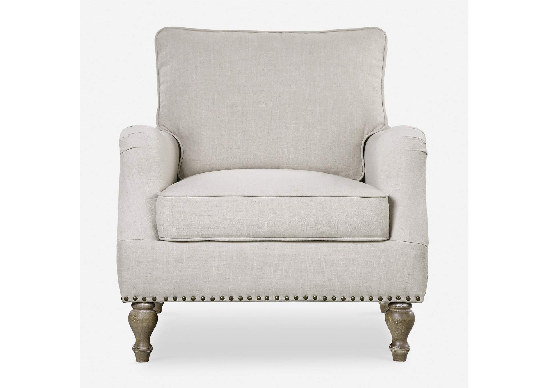 Uttermost Armstead Antique White Armchair