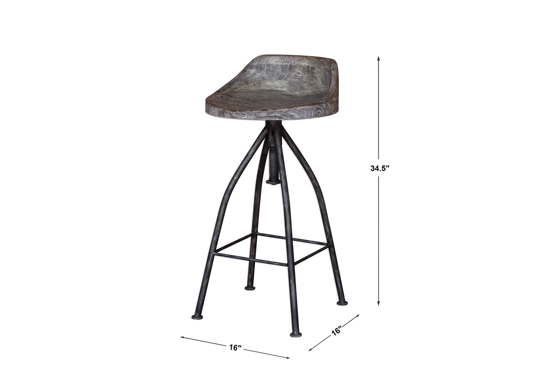 Uttermost Kairu Wooden Bar Stool