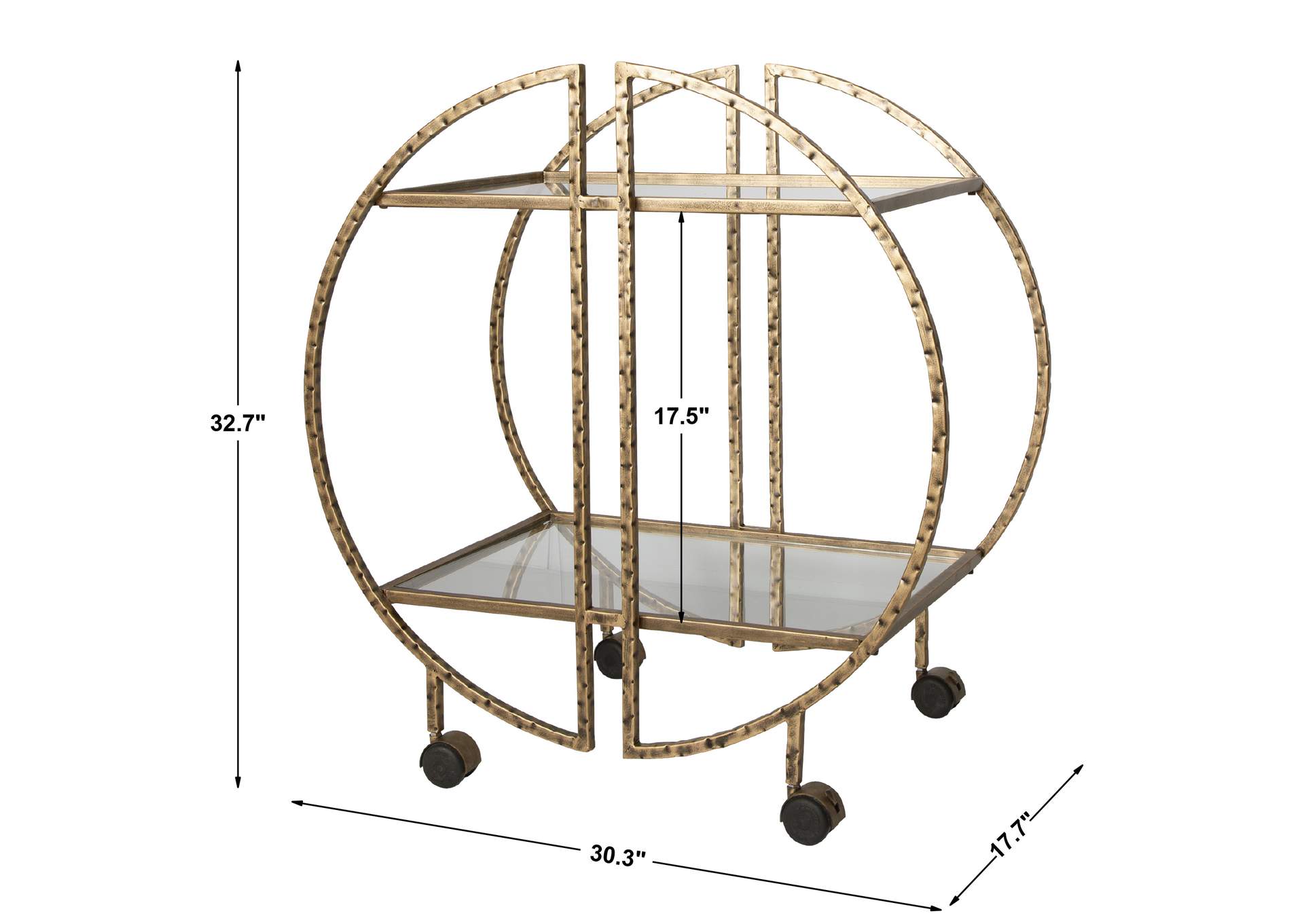 Uttermost Zelina Gold Bar Cart