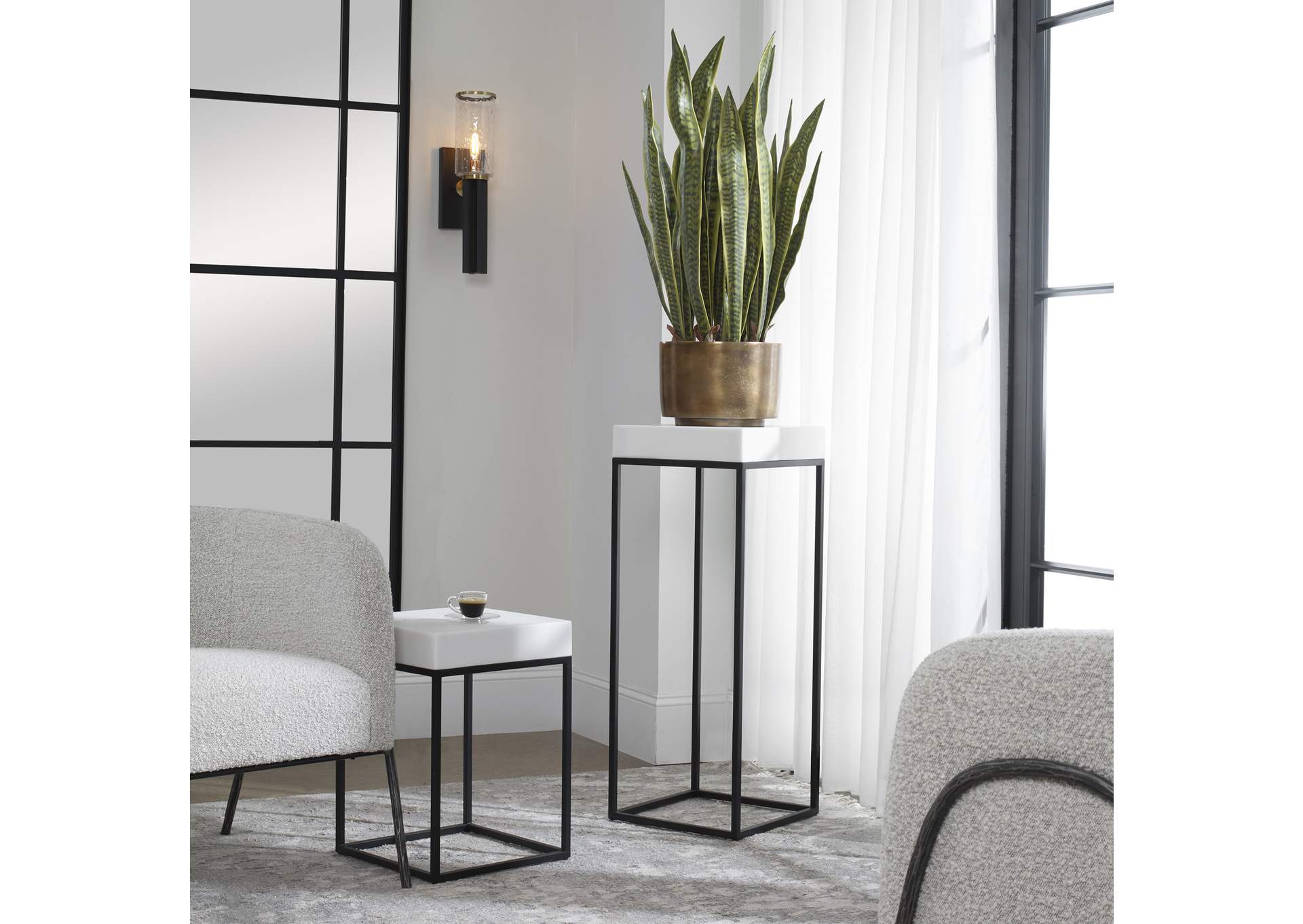 Uttermost Gambia Marble Plant Stand