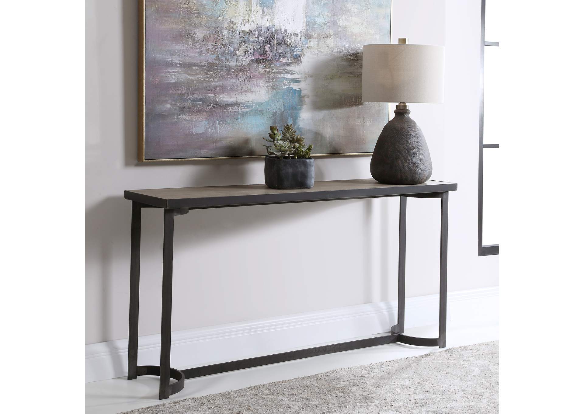 Uttermost Basuto Steel Console Table