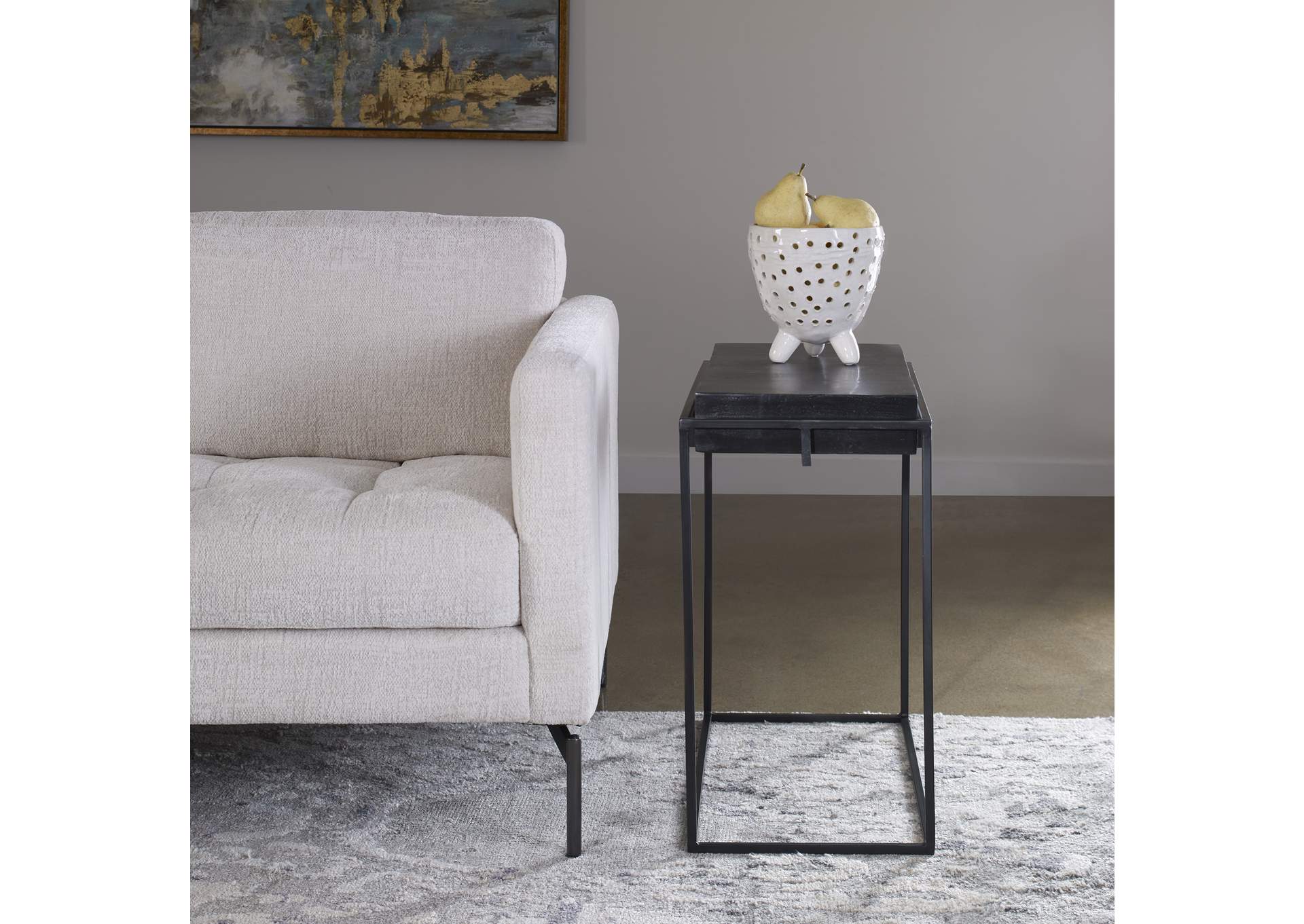 Uttermost Telone Modern Black Side Table