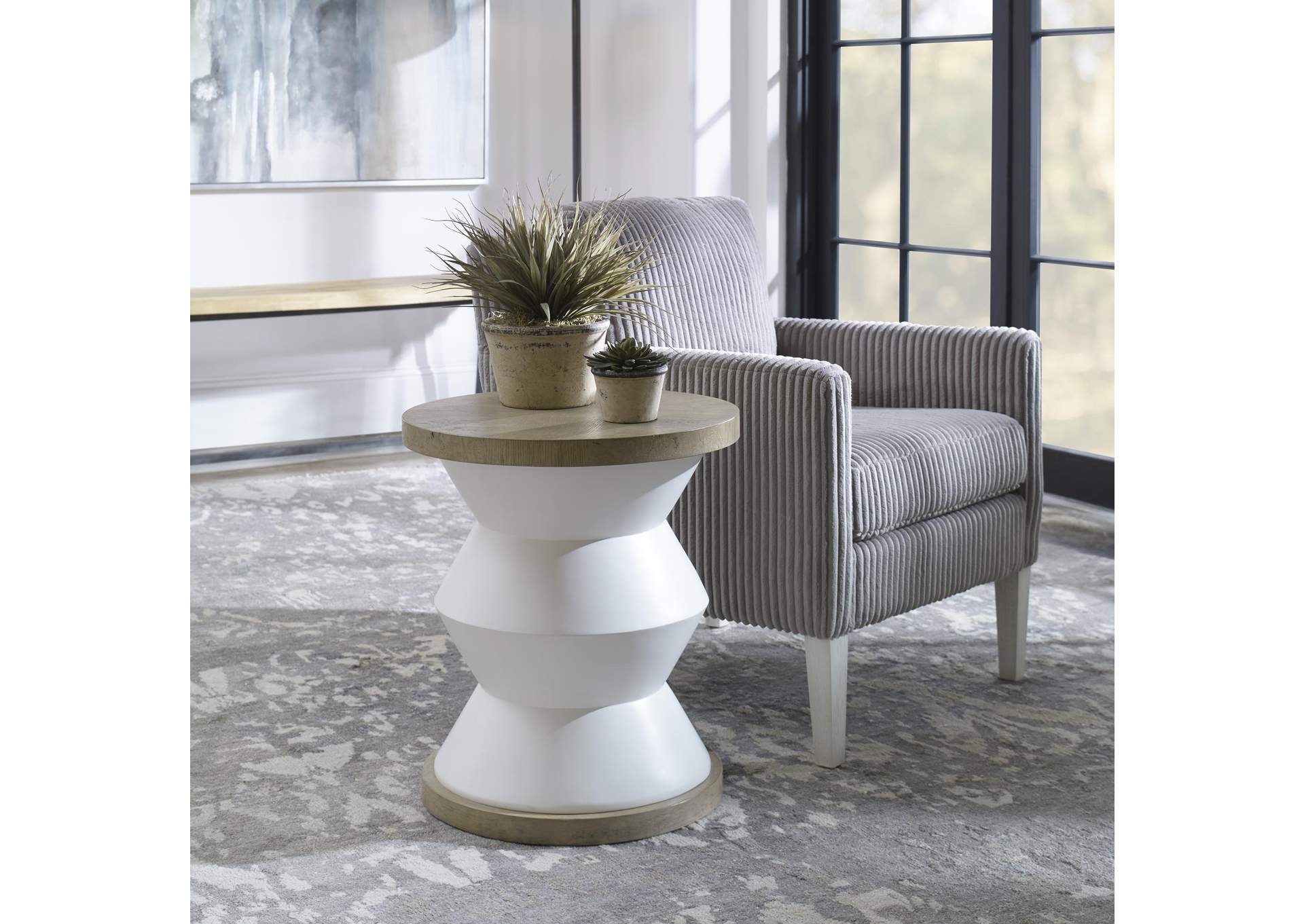 Uttermost Spool Geometric Side Table