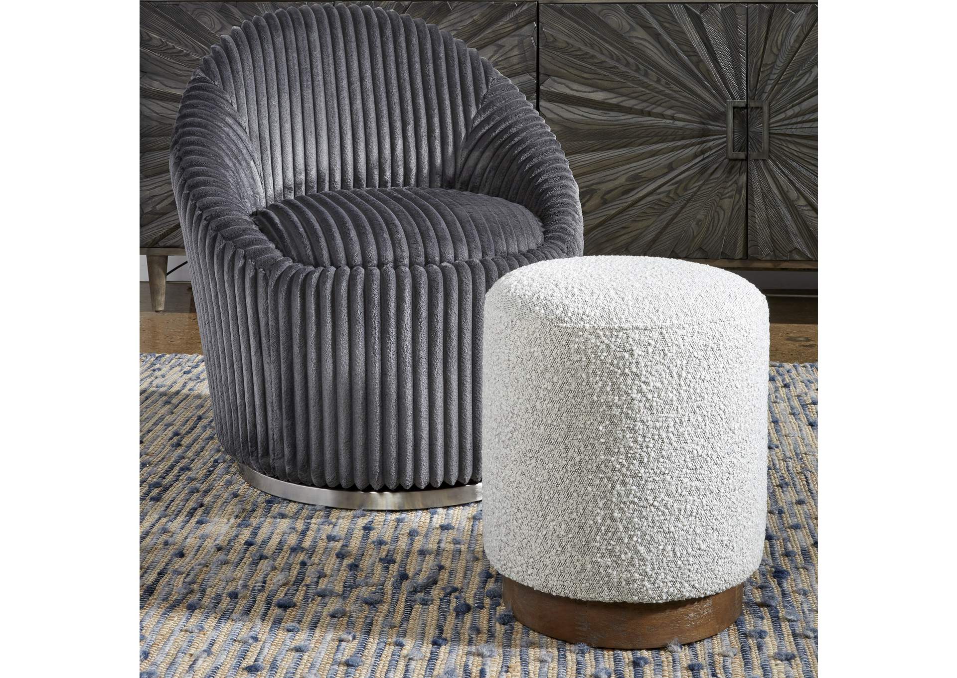 Uttermost Avila Light Gray Ottoman
