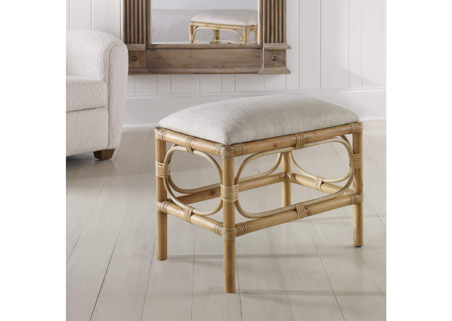 Uttermost Laguna Small White Bench