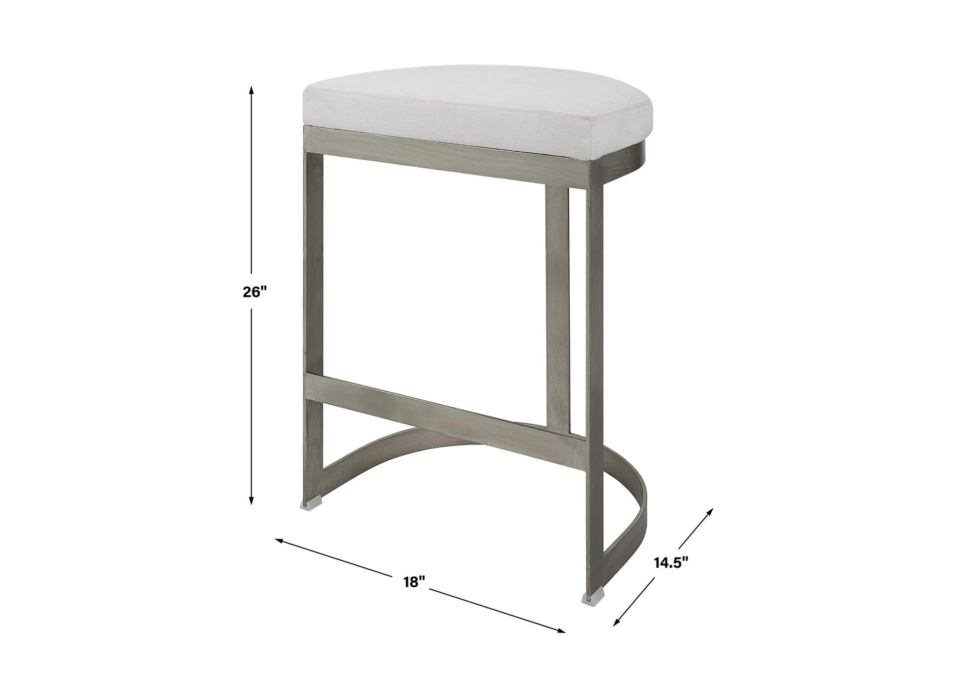 Uttermost Ivanna Backless Silver Counter Stool