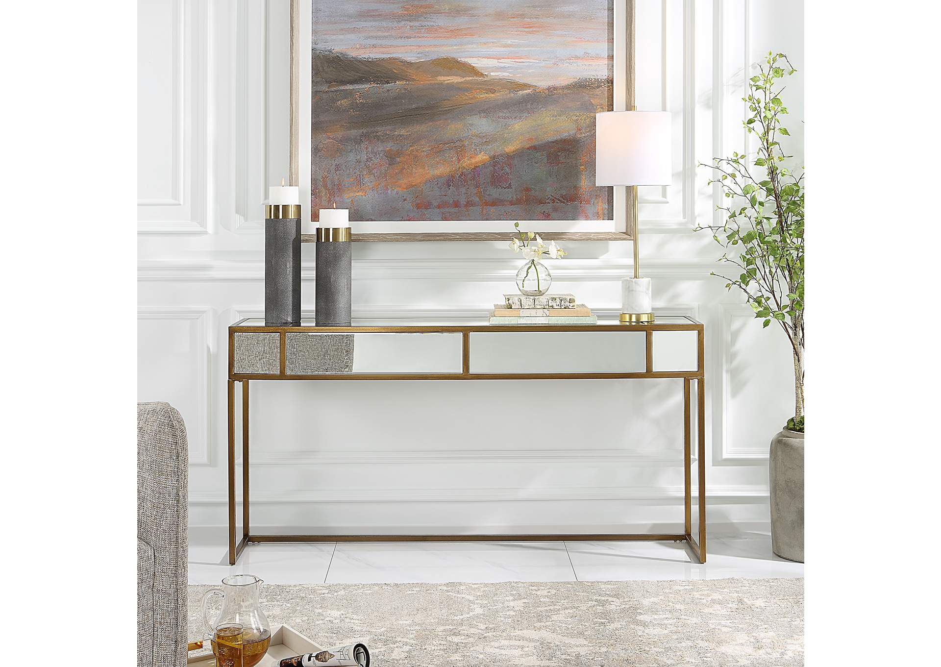 Uttermost Reflect Mirrored Console Table