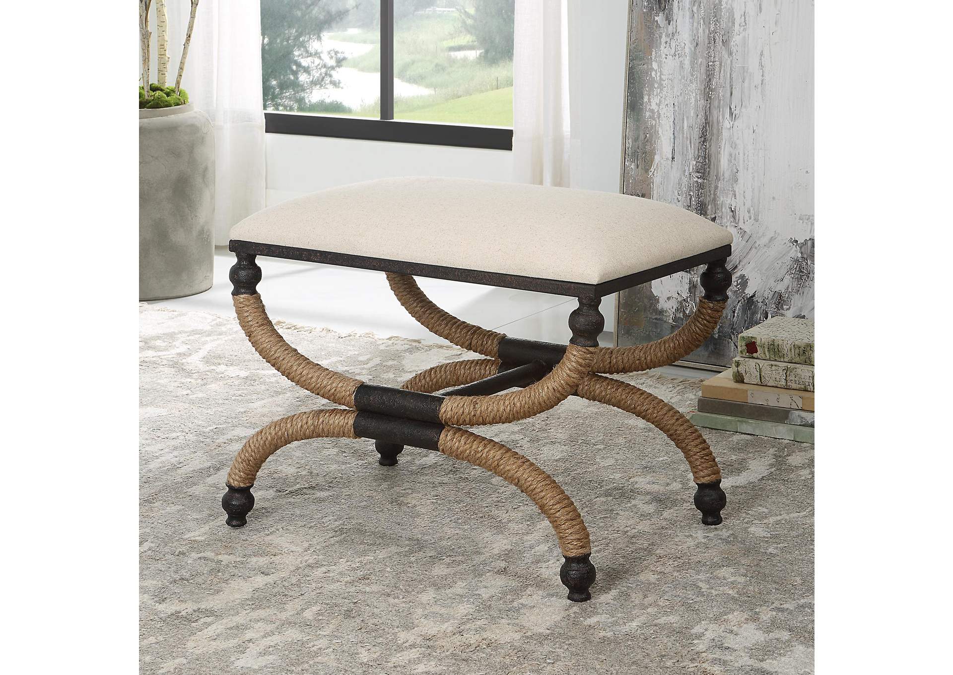 Uttermost Icaria Upholstered Small Bench