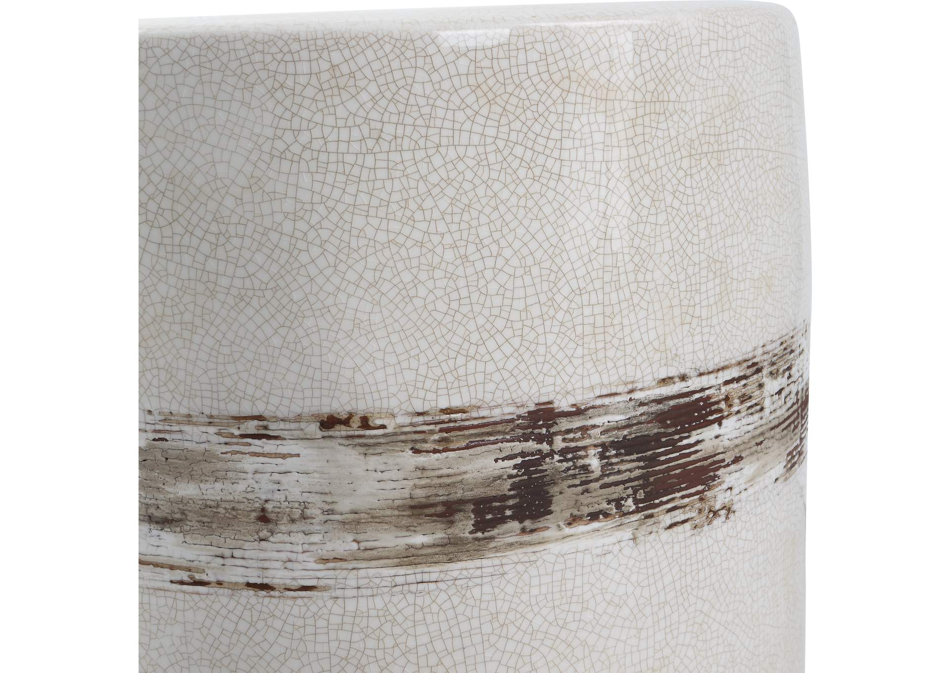 Uttermost Comanche White Ceramic Garden Stool