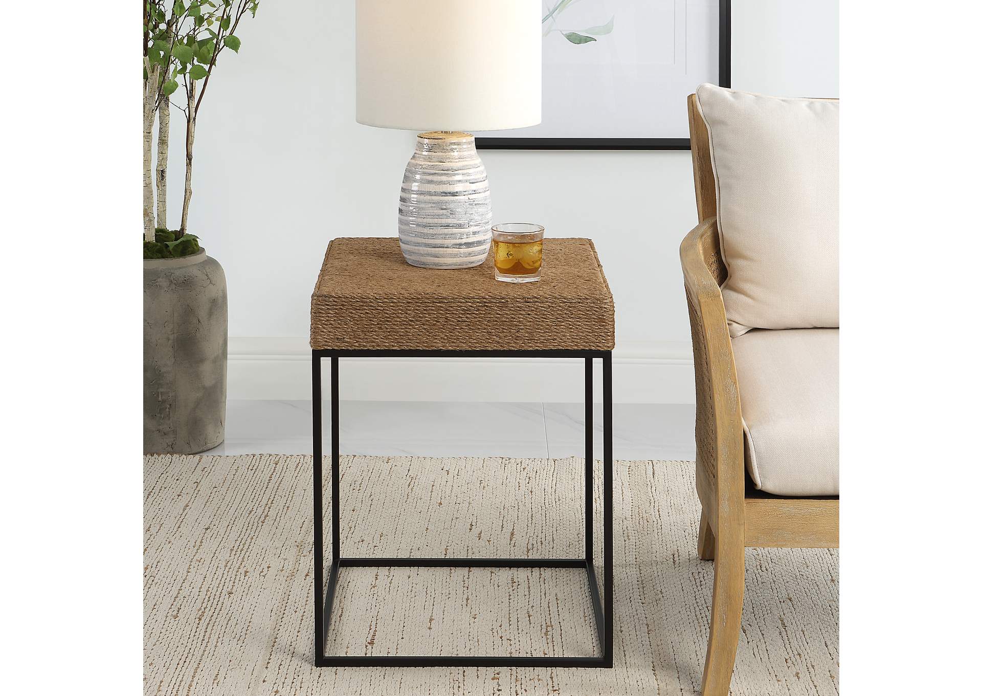 Uttermost Laramie Rustic Rope Accent Table