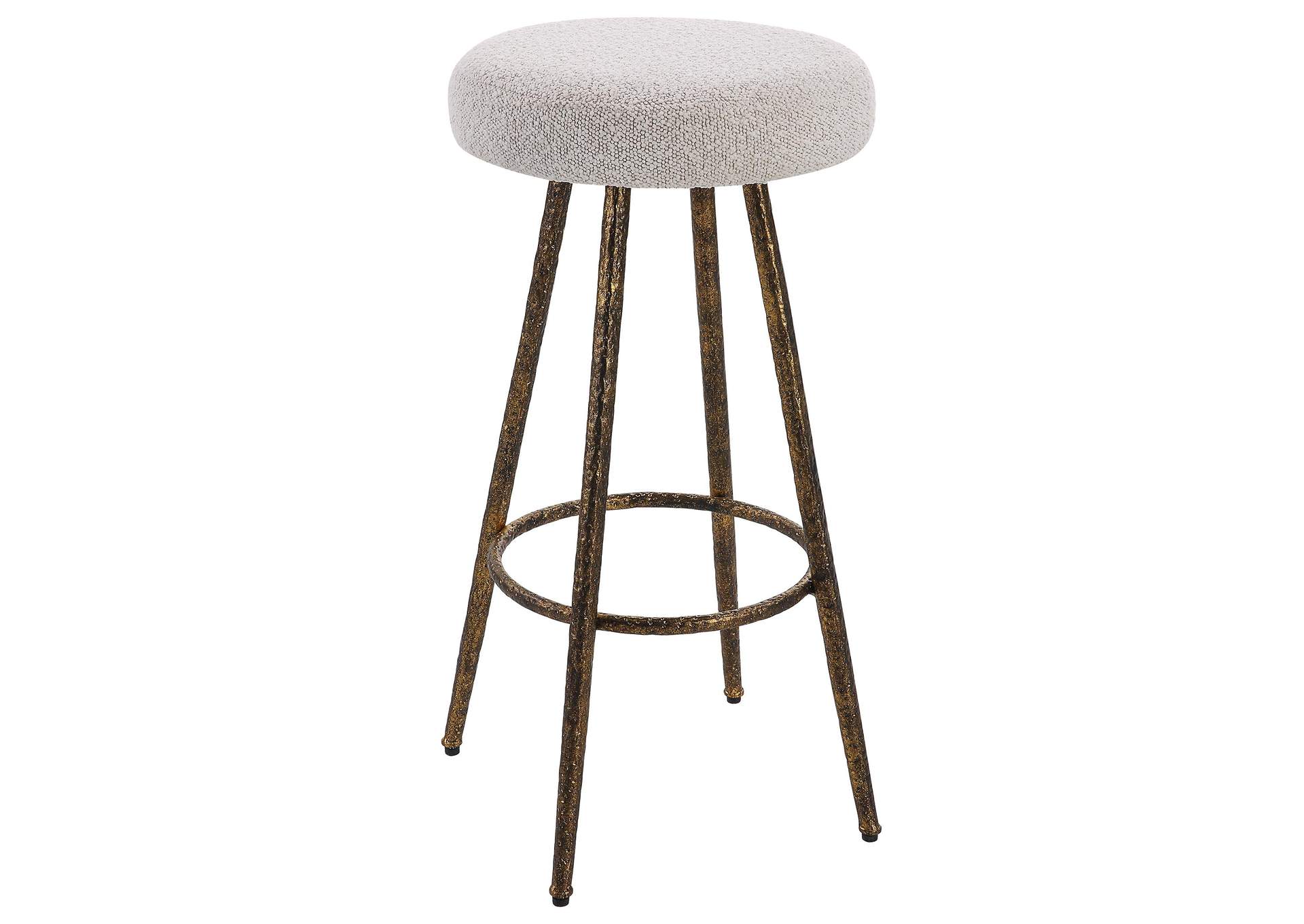 Uttermost Braven White Fabric Counter Stool