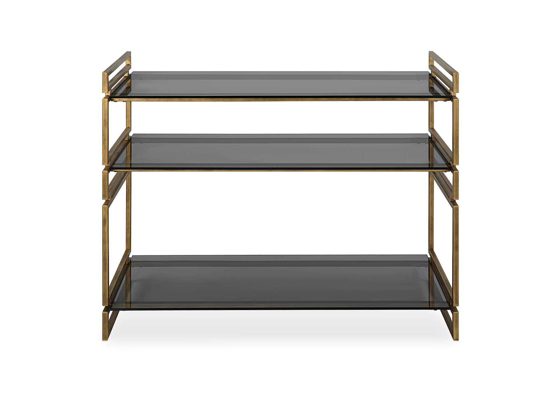Uttermost Stacked Up Gray Glass Console Table