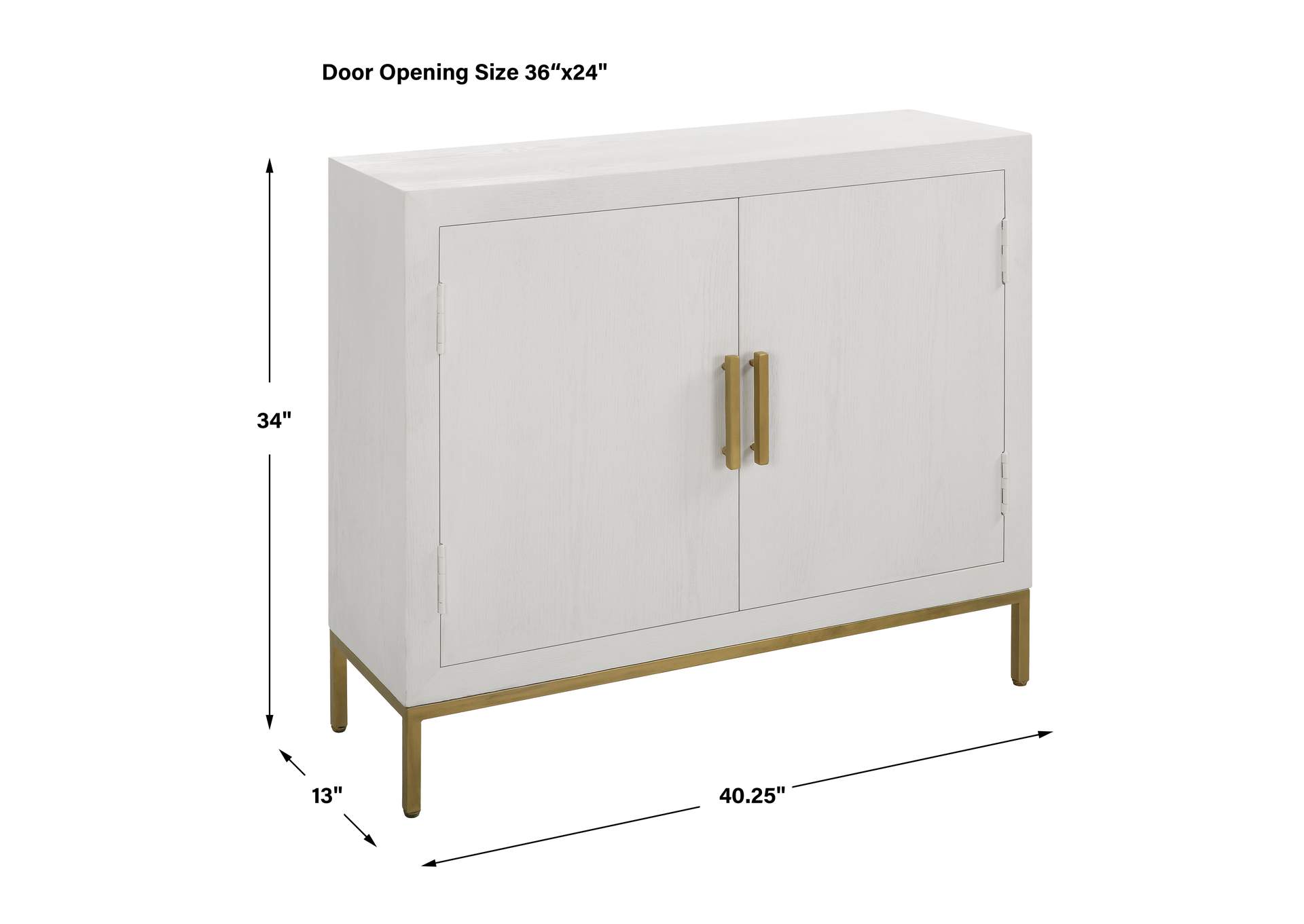 Uttermost Front Range White Door Cabinet