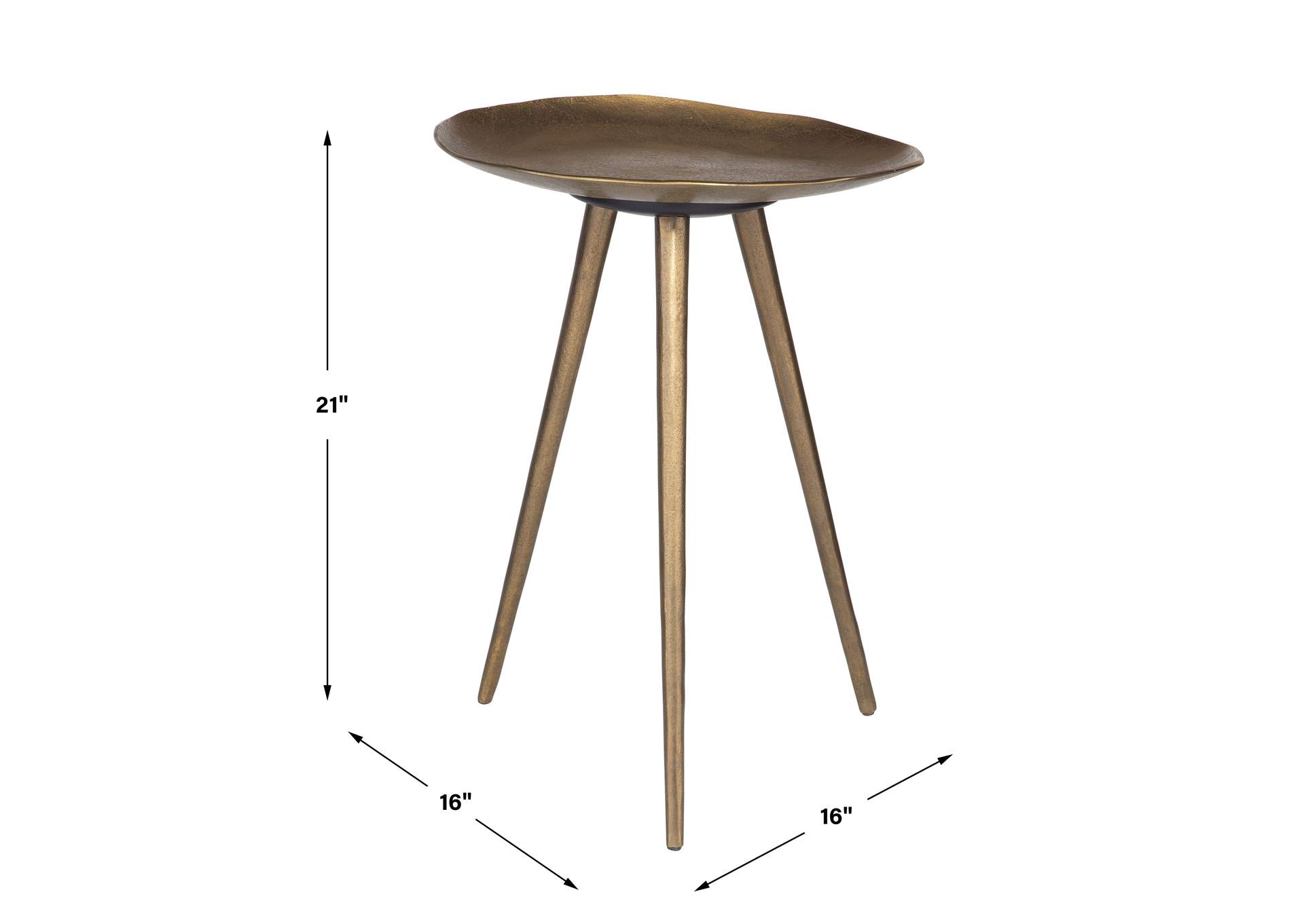 Uttermost Lily Pad Antique Brass Accent Table