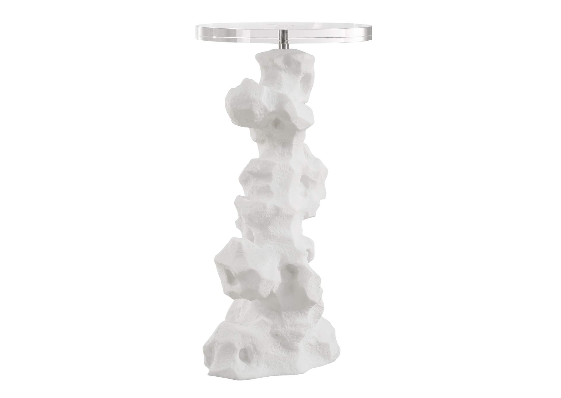 Uttermost Remnant White Stone Drink Table