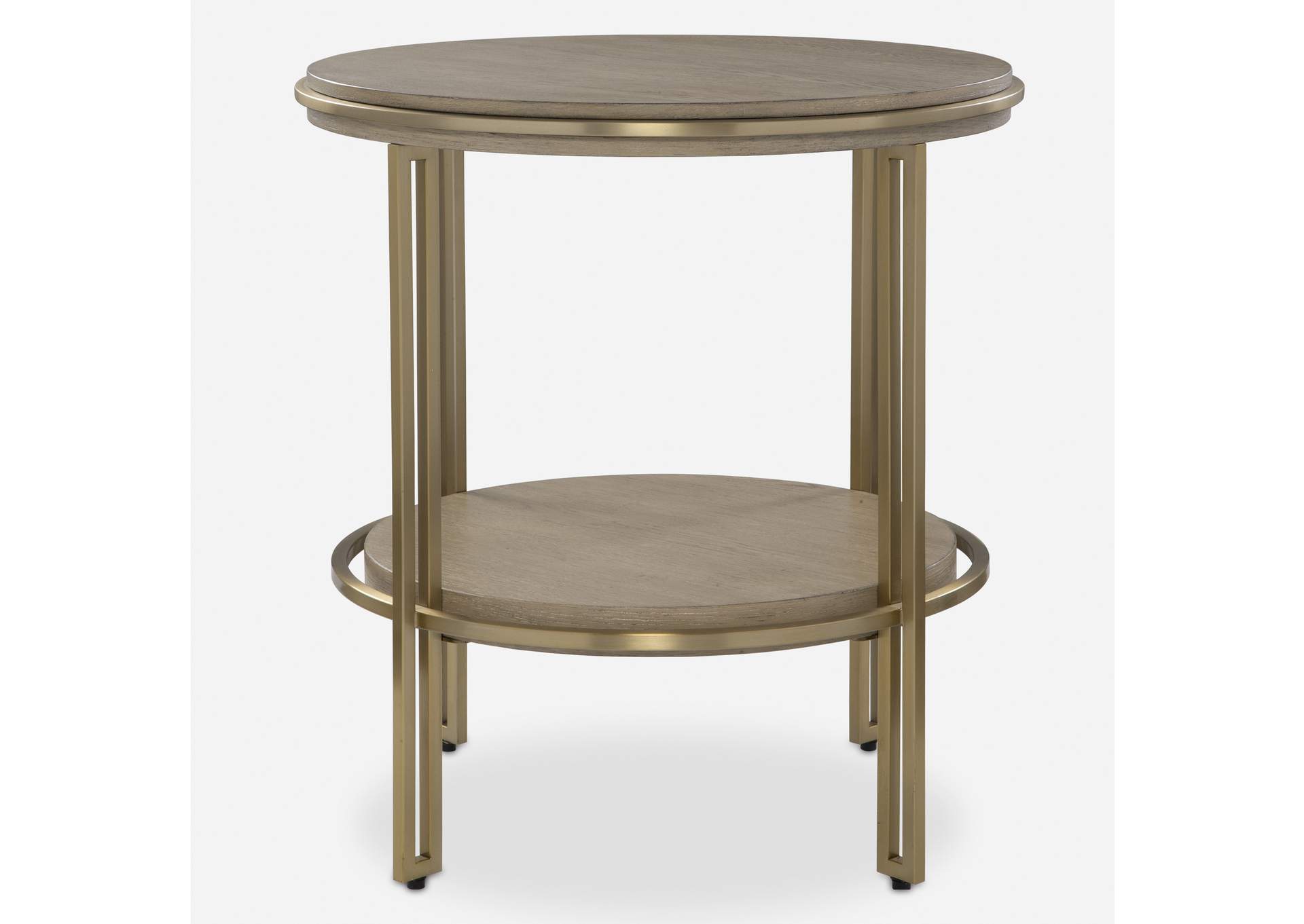 Uttermost Elise Round Brass Side Table