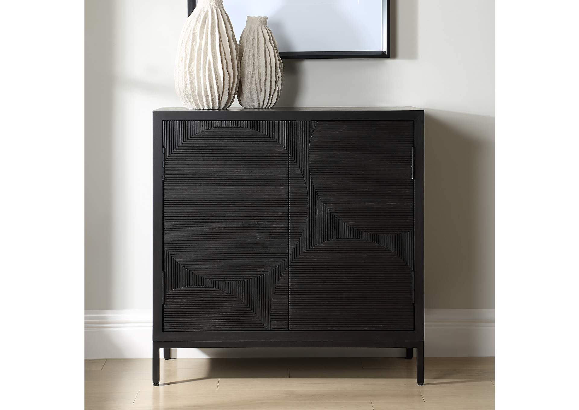 Uttermost Beswick Black Door Cabinet
