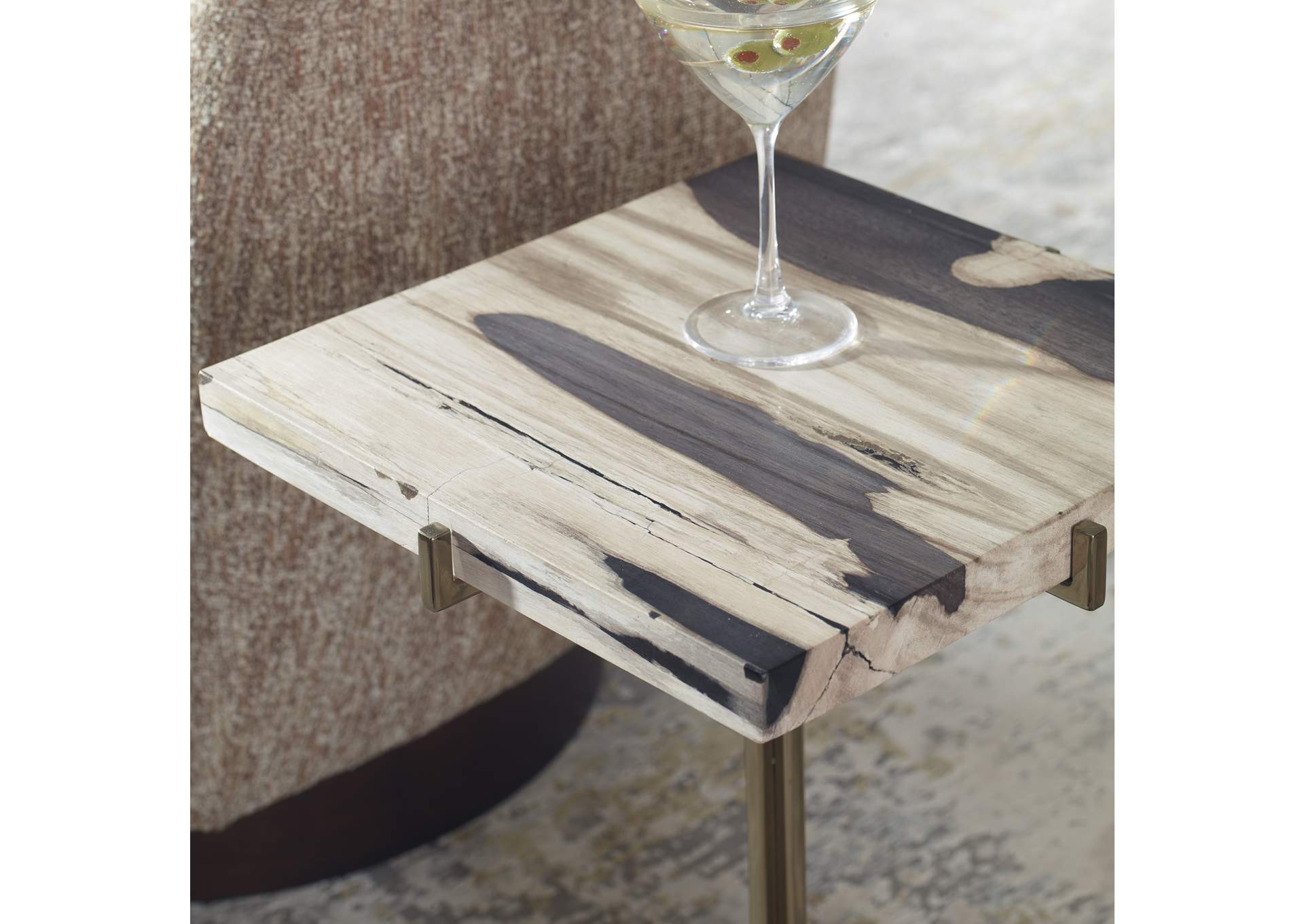 Uttermost Rowman Petrified Wood Accent Table