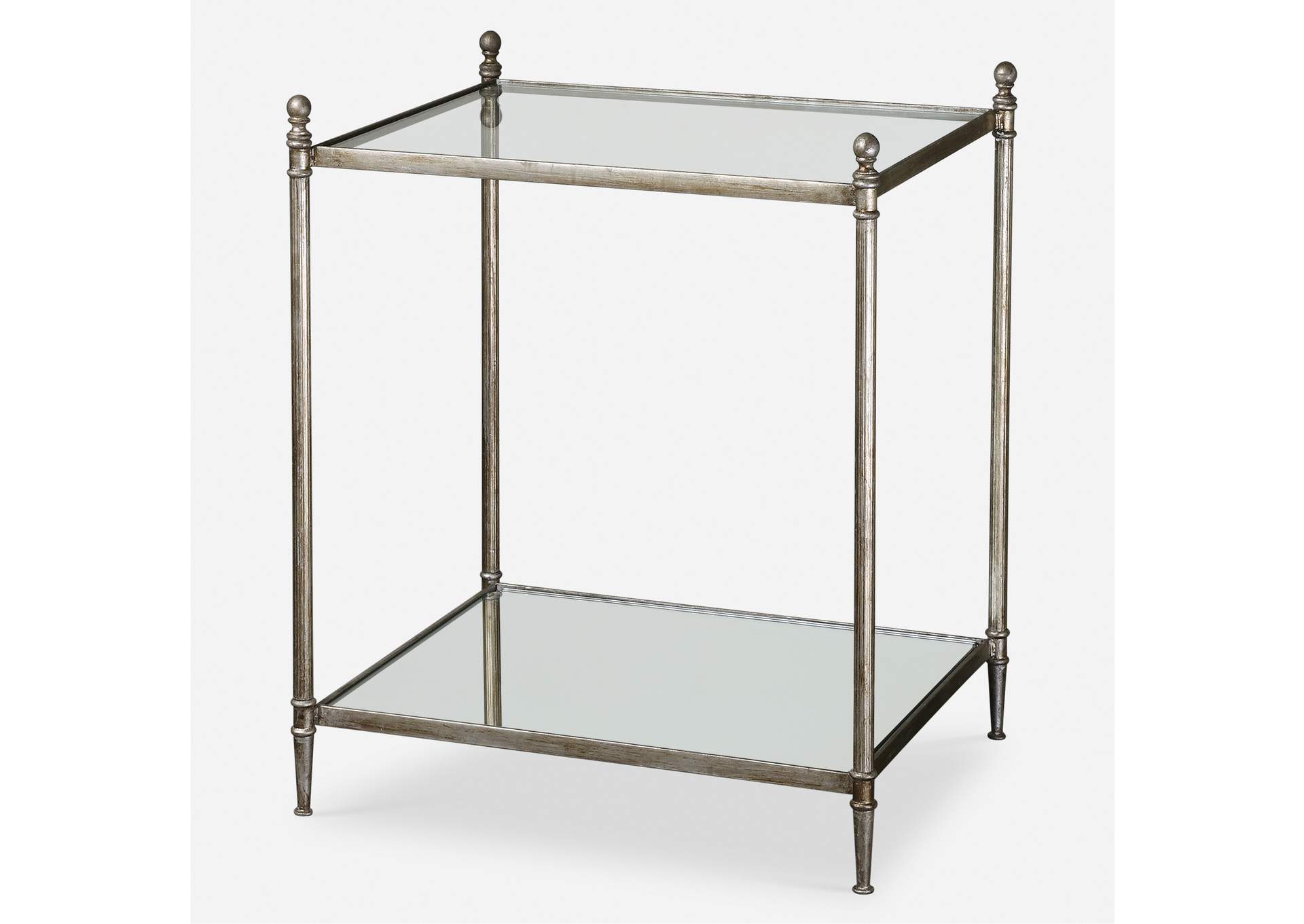 Uttermost Gannon Mirrored Glass End Table