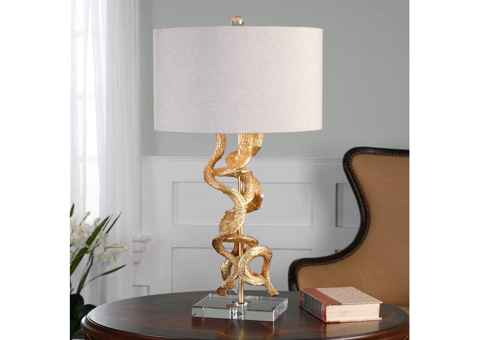 Uttermost Twisted Vines Gold Table Lamp