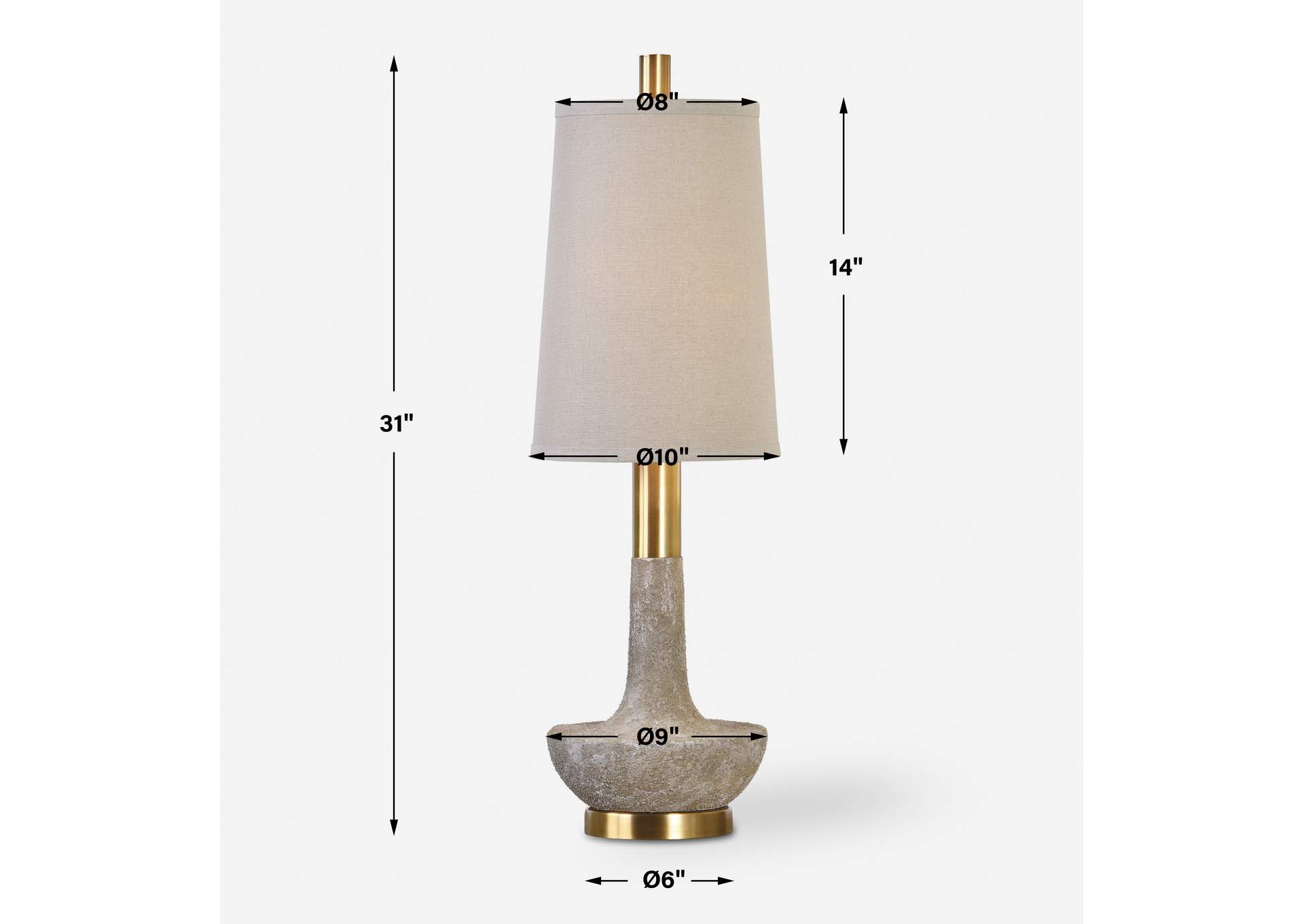 Uttermost Volongo Stone Ivory Buffet Lamp