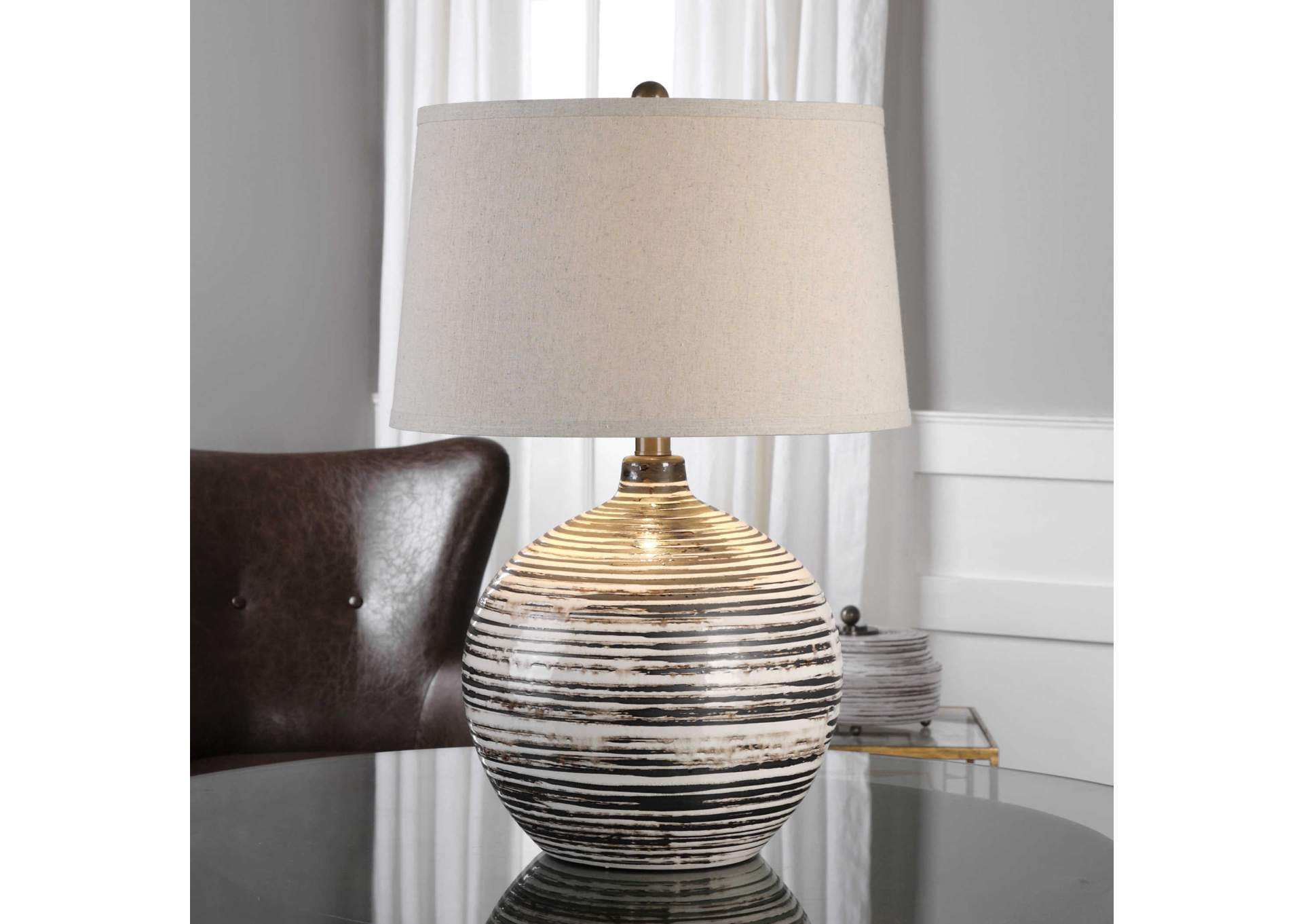 Uttermost Bloxom Mocha Ivory Lamp