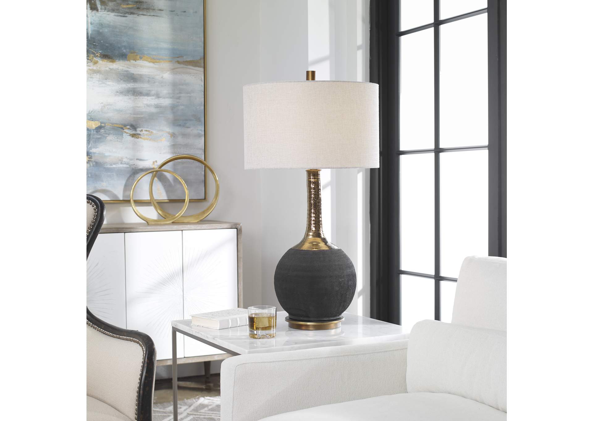 Uttermost Arnav Textured Black Lamp