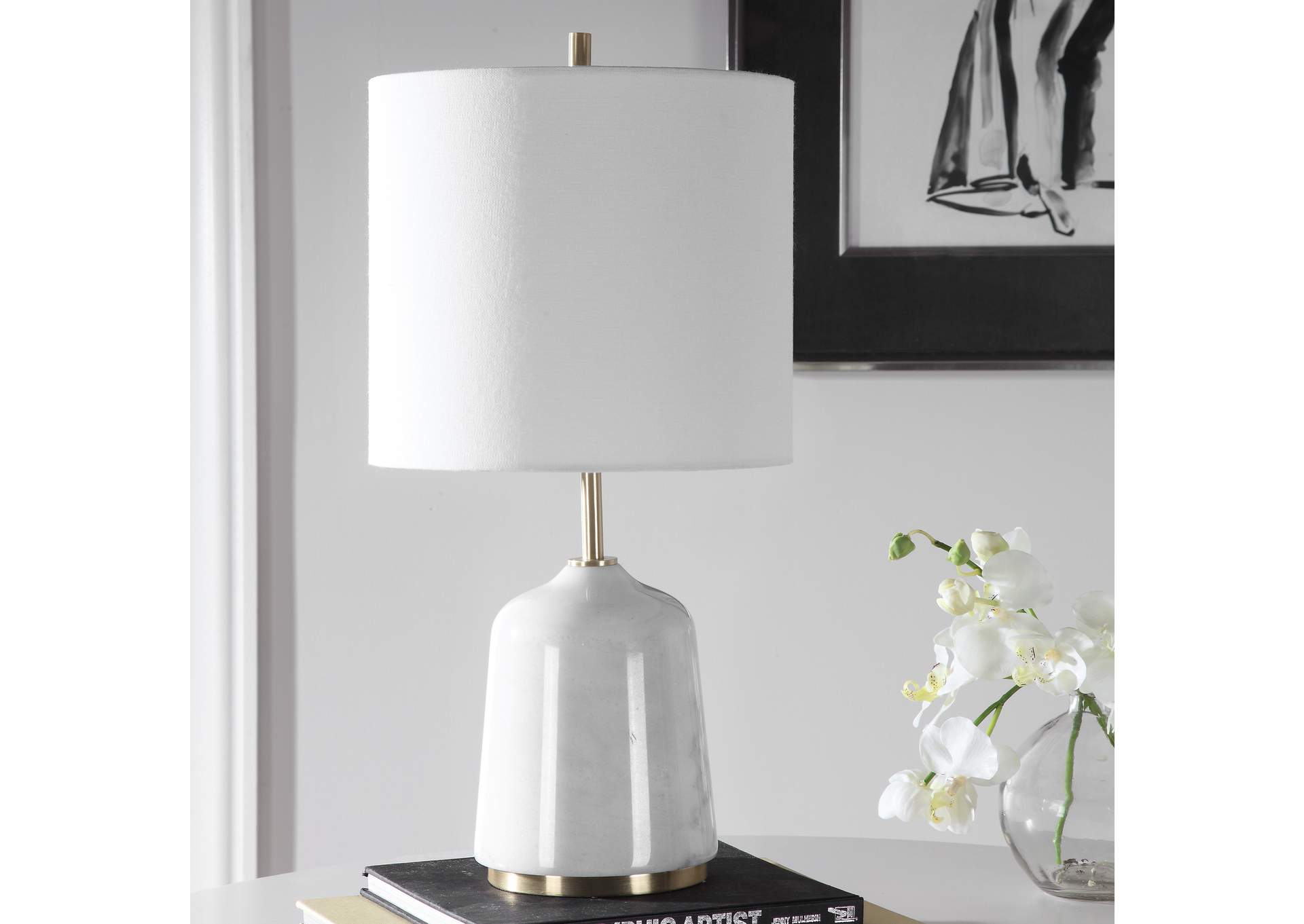 Uttermost Eloise White Marble Table Lamp