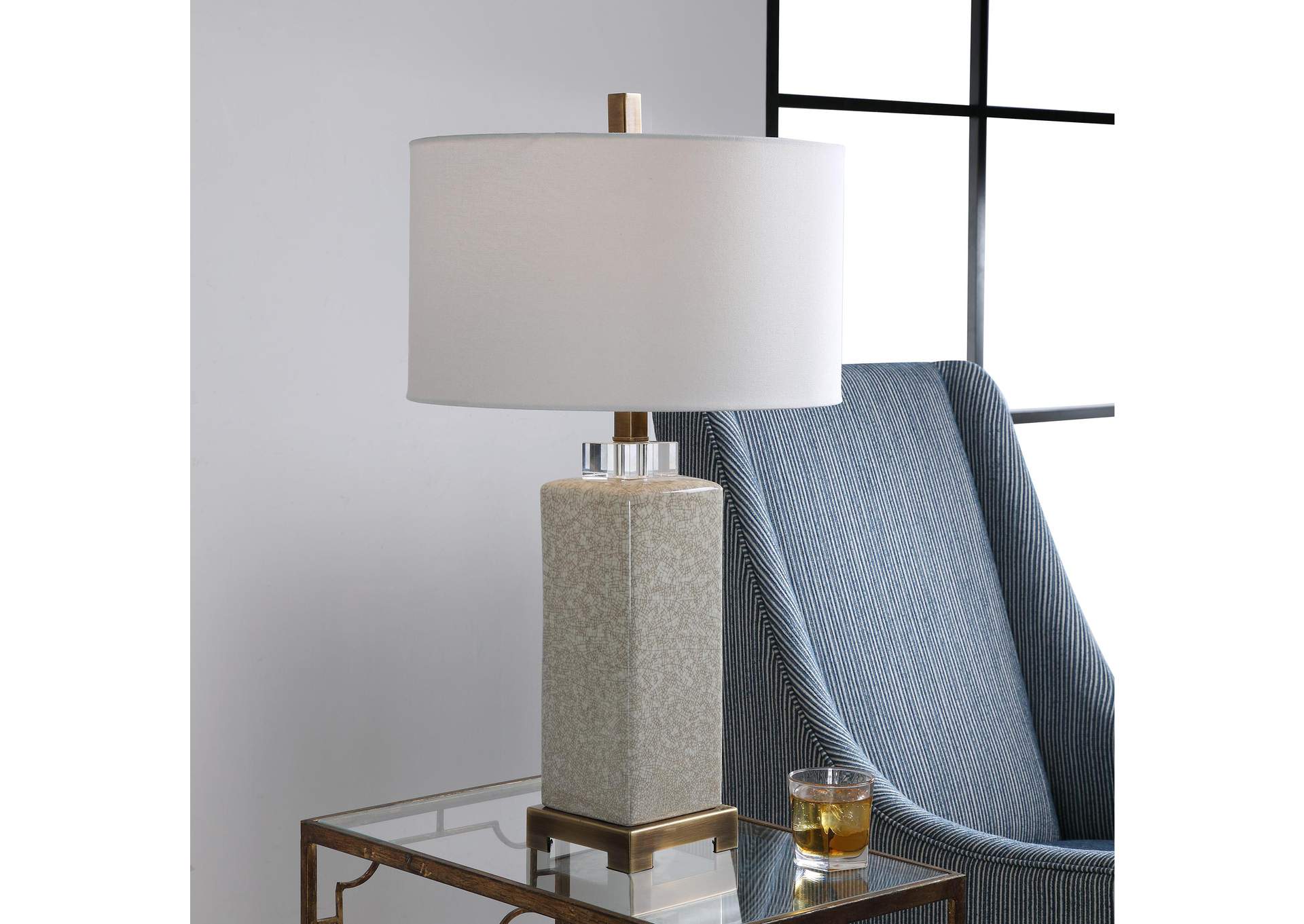 Uttermost Irie Crackled Taupe Table Lamp