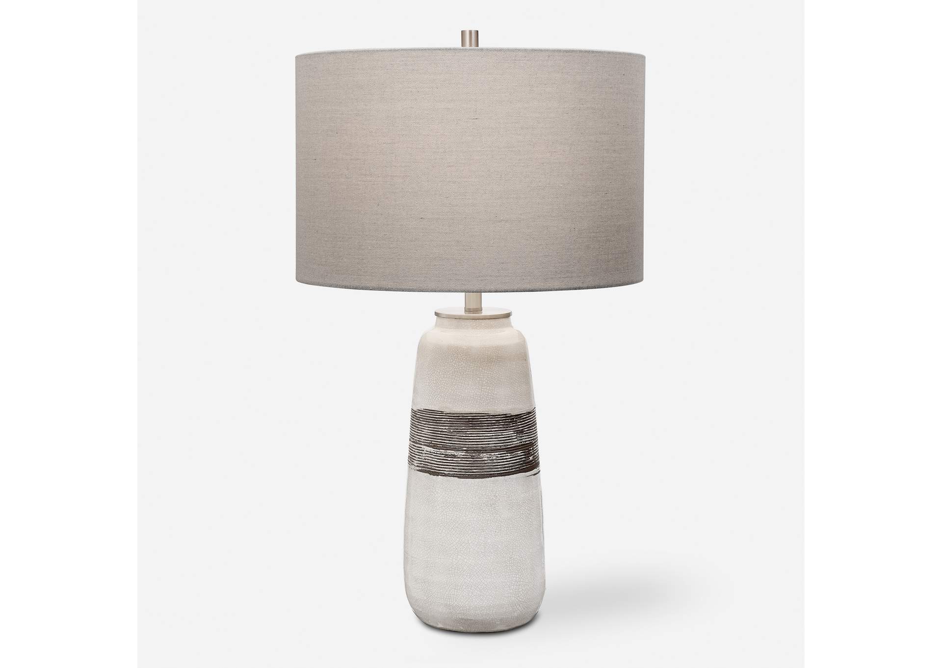 Uttermost Comanche White Crackle Table Lamp