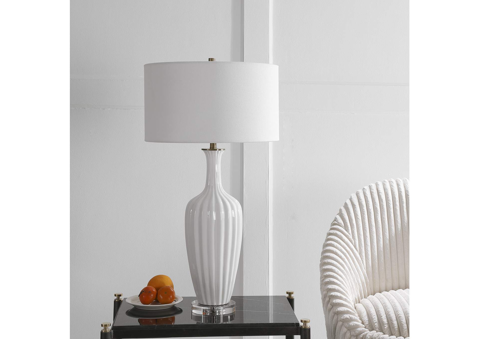 Uttermost Strauss White Ceramic Table Lamp