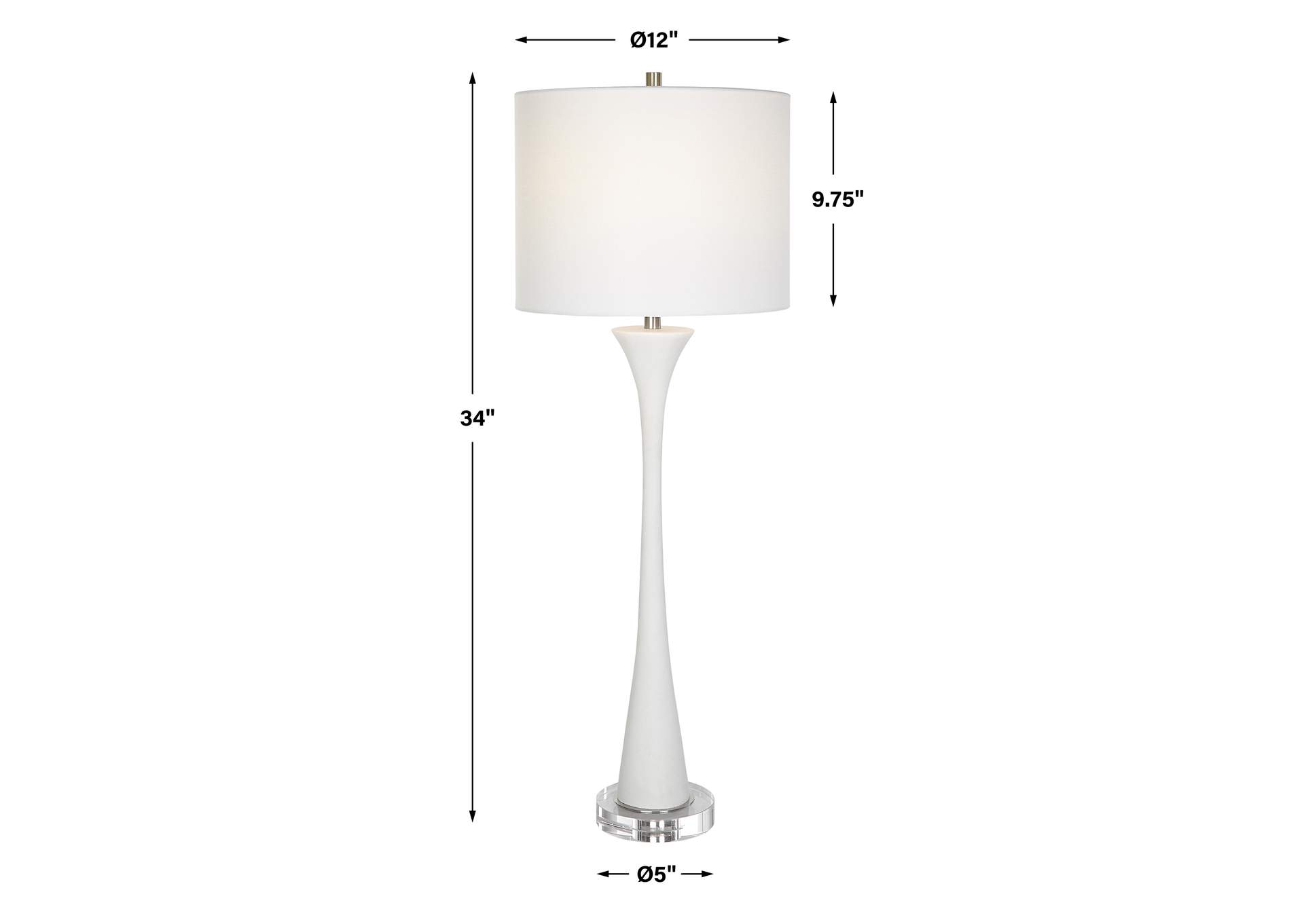 Uttermost Fountain White Marble Buffet Lamp