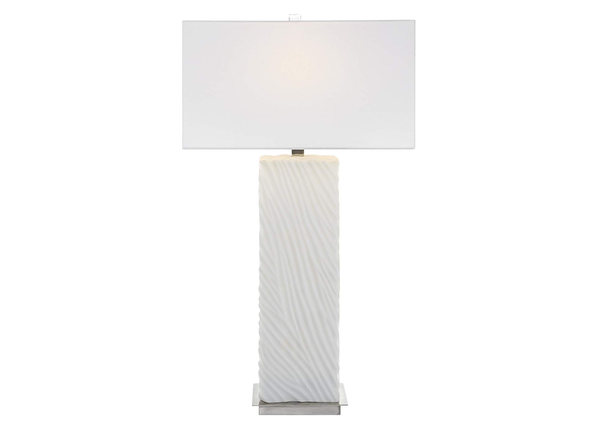 Uttermost Pillar White Marble Table Lamp