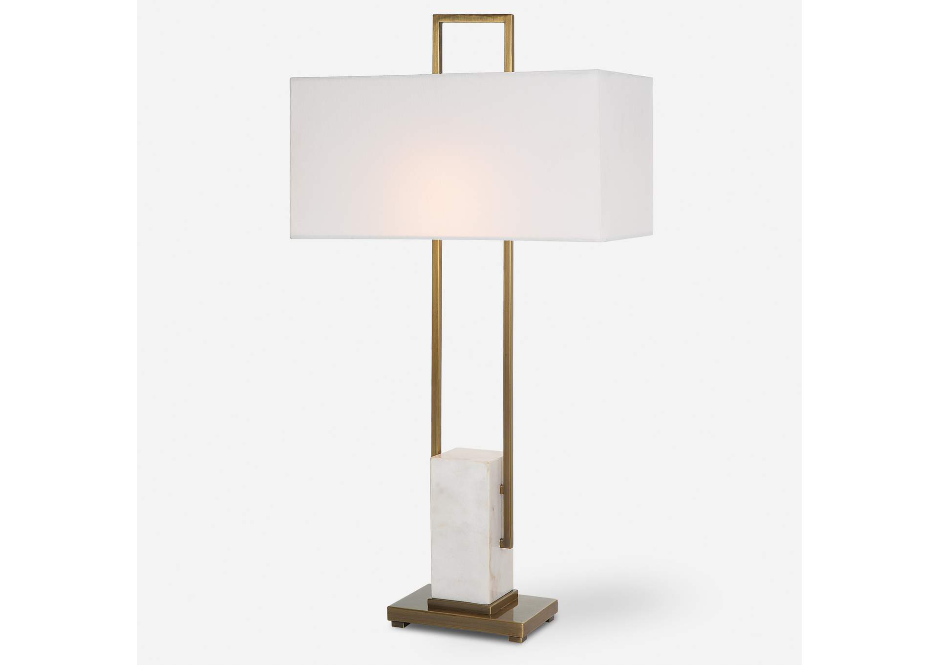 Uttermost Column White Marble Table Lamp