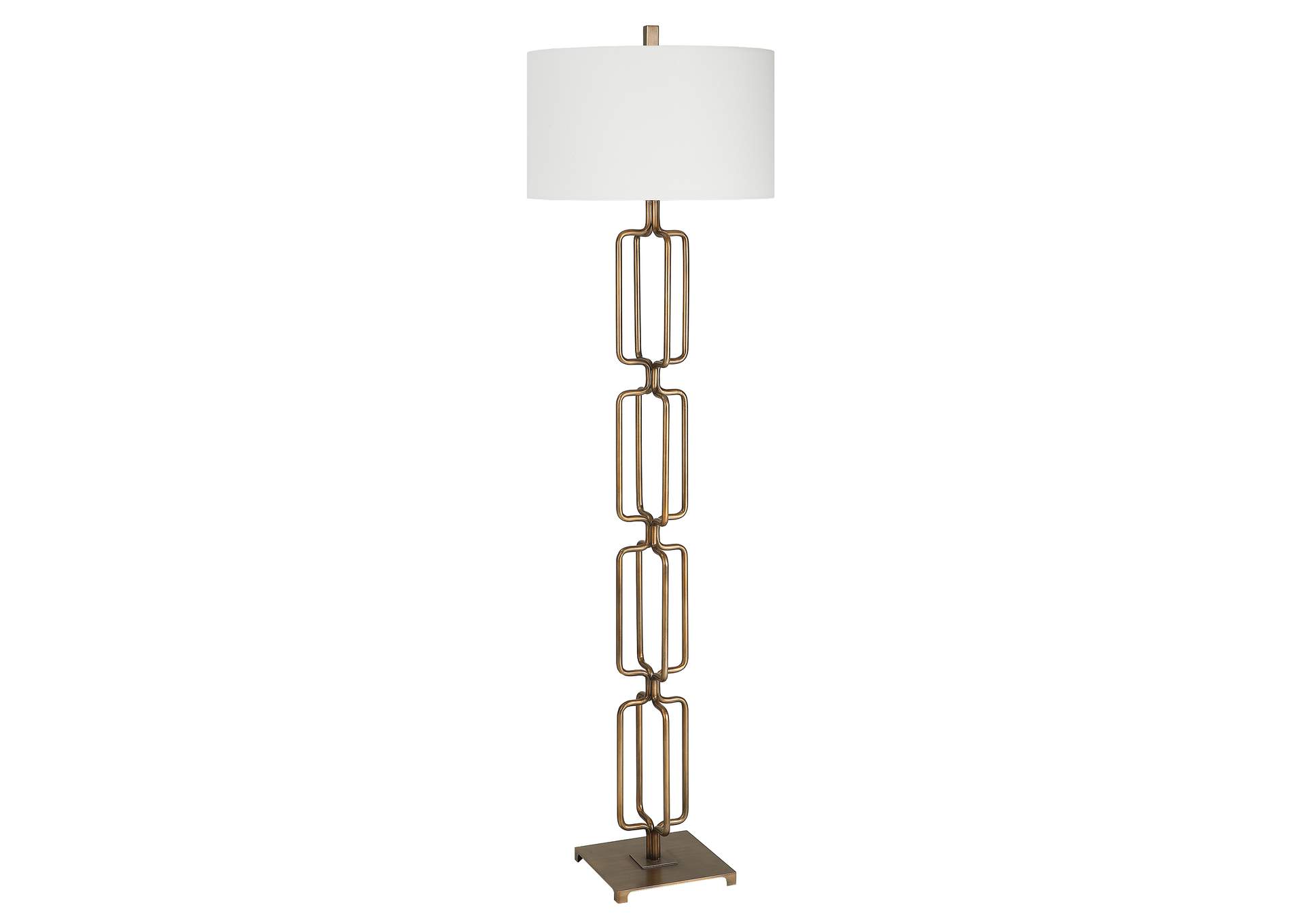 Uttermost Link Brushed Gold Floor Lamp