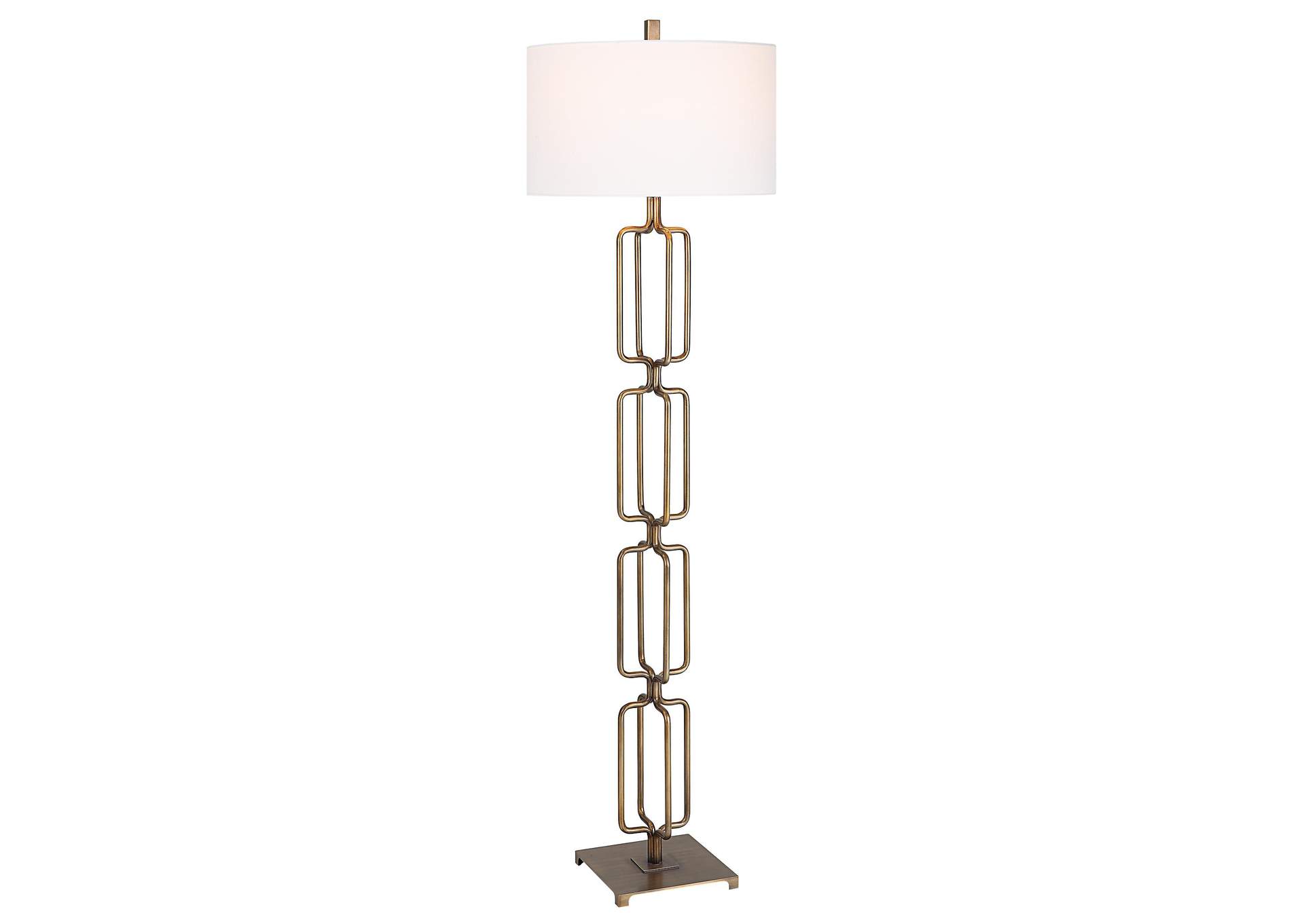 Uttermost Link Brushed Gold Floor Lamp