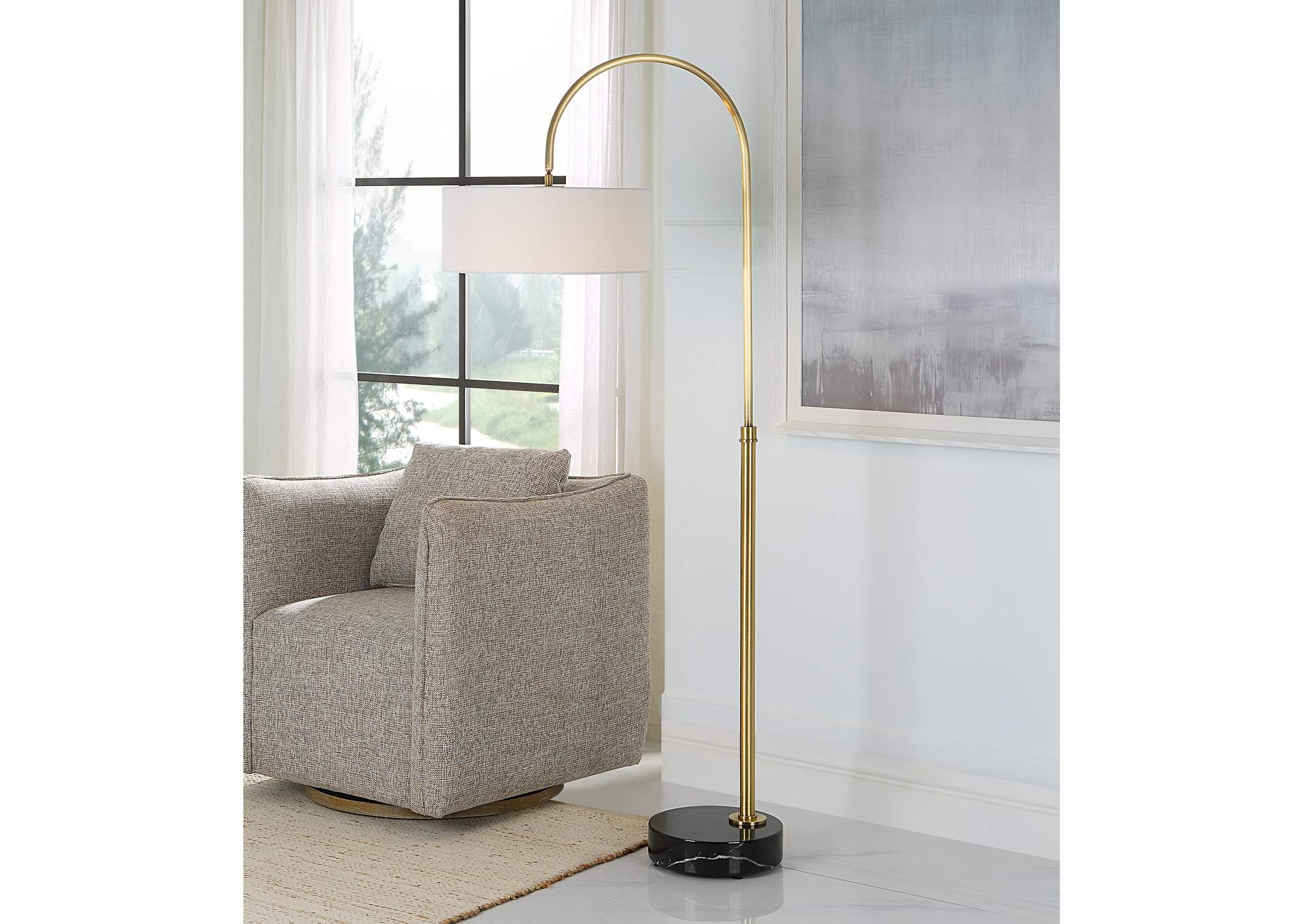Uttermost Huxford Brass Arch Floor Lamp