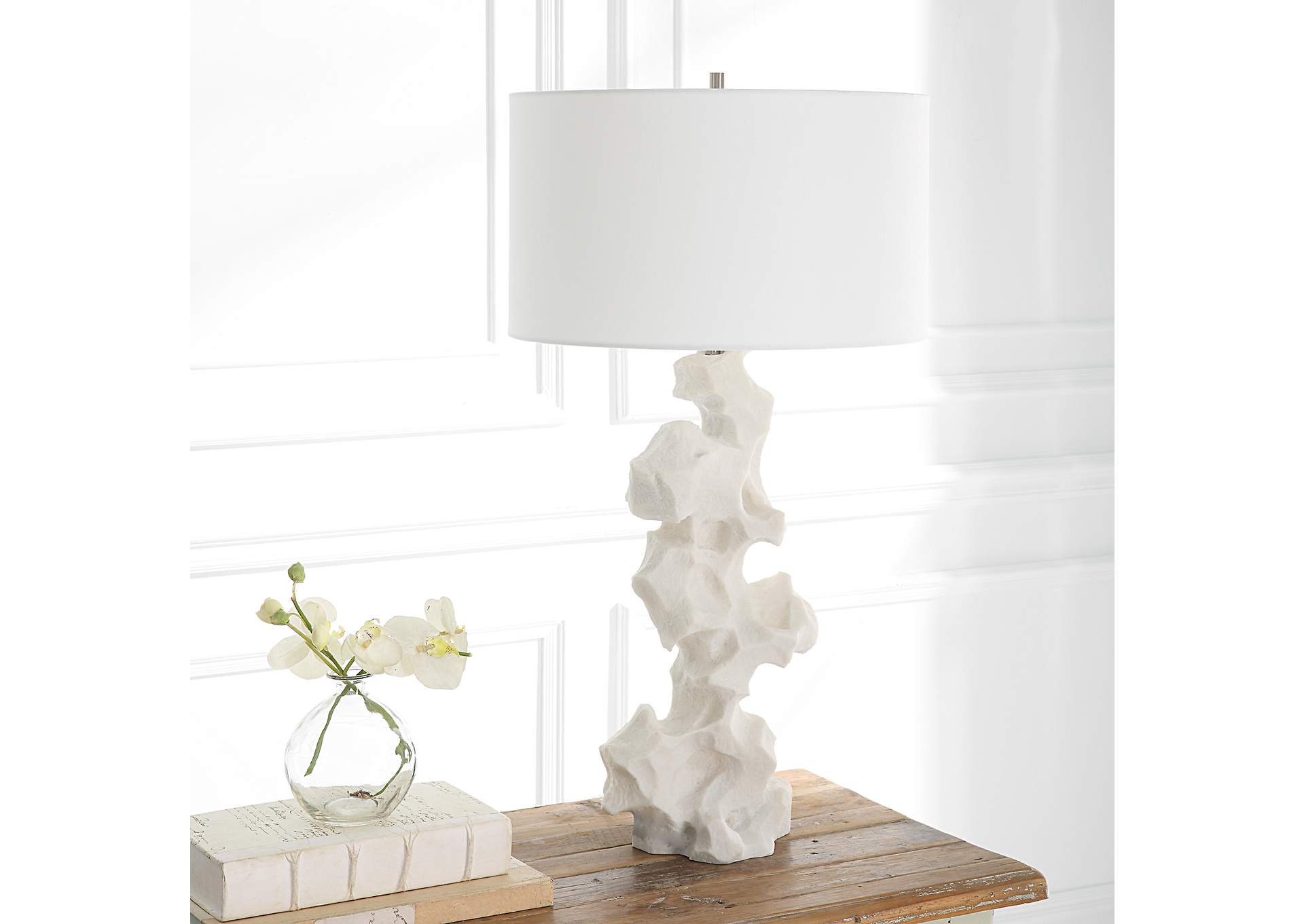 Uttermost Remnant White Marble Table Lamp