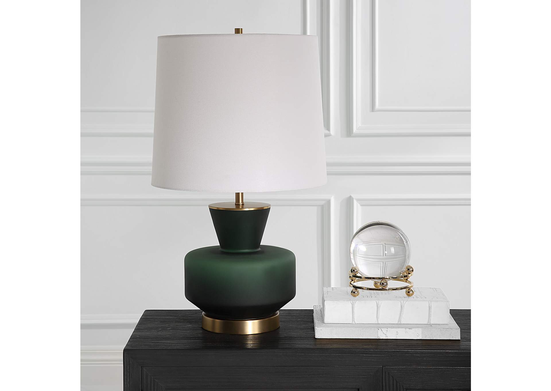 Uttermost Trentino Dark Emerald Green Table Lamp