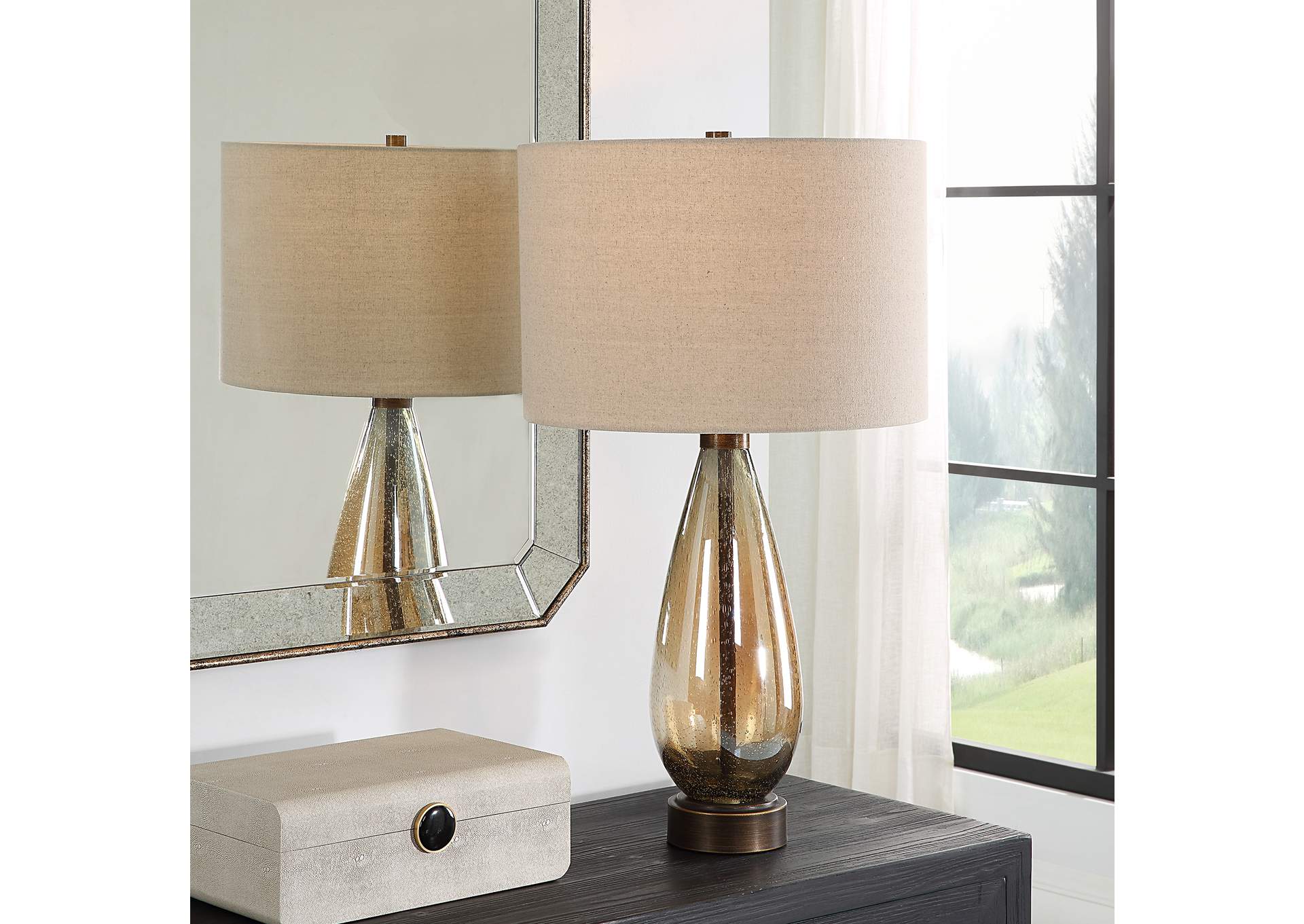 Uttermost Baltic Teardrop Glass Table Lamp