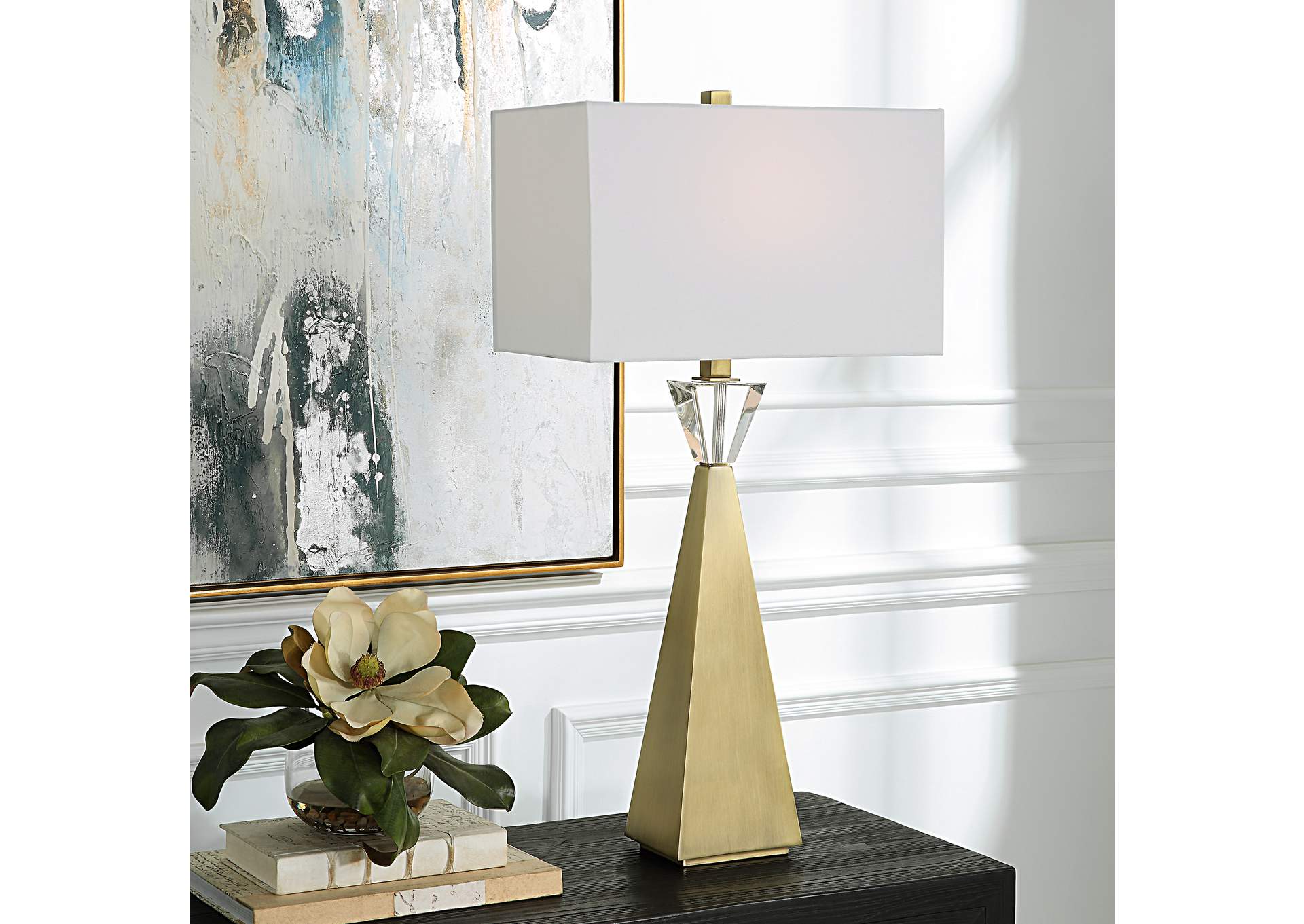Uttermost Arete Modern Brass Table Lamp