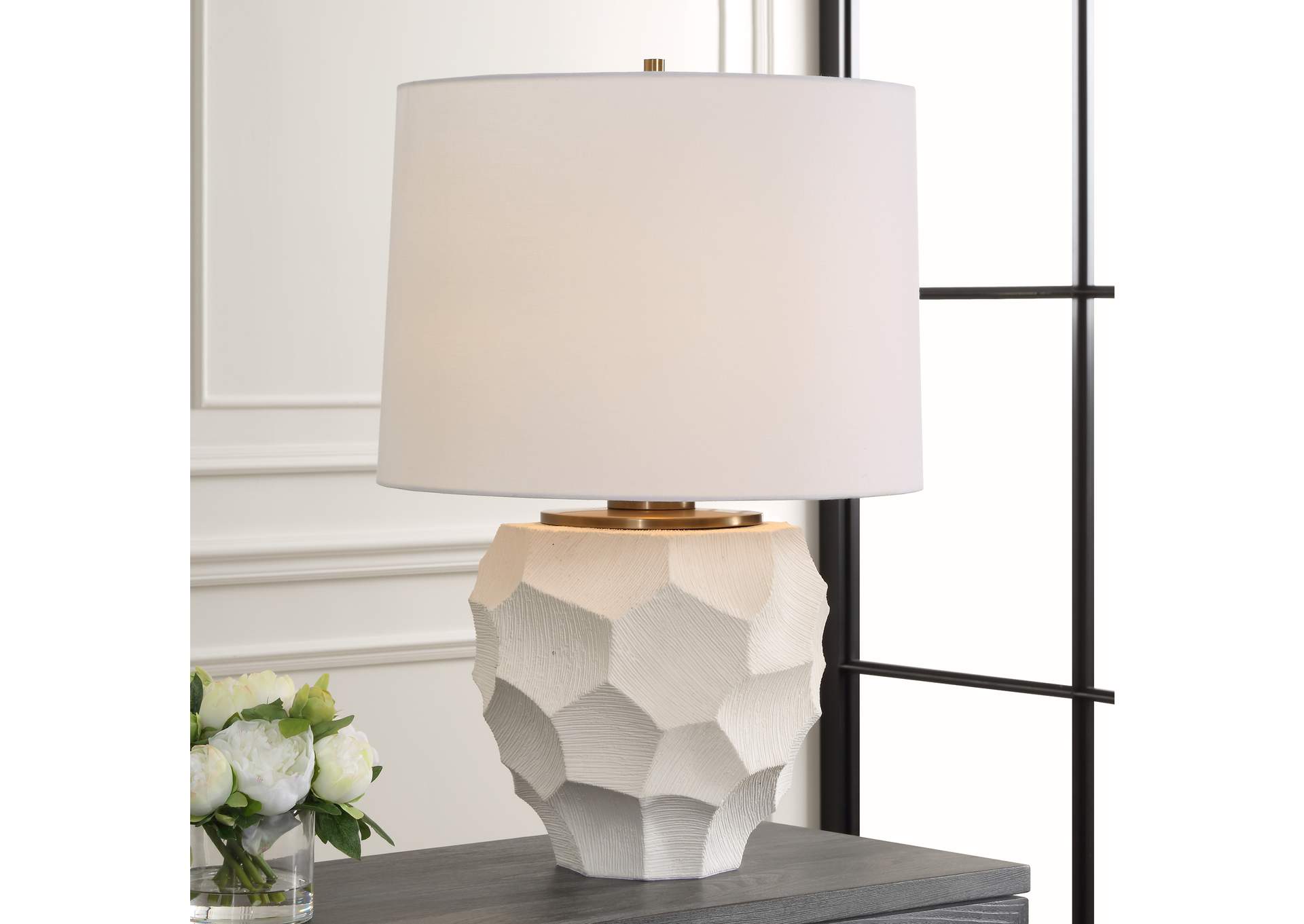 Uttermost On Edge Chalk White Table Lamp