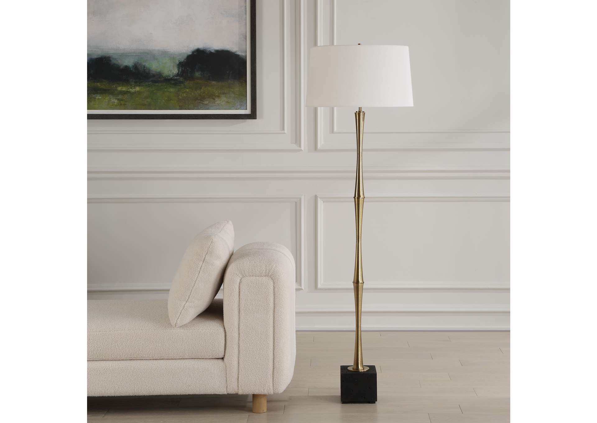 Uttermost Shino Antique Brass Floor Lamp