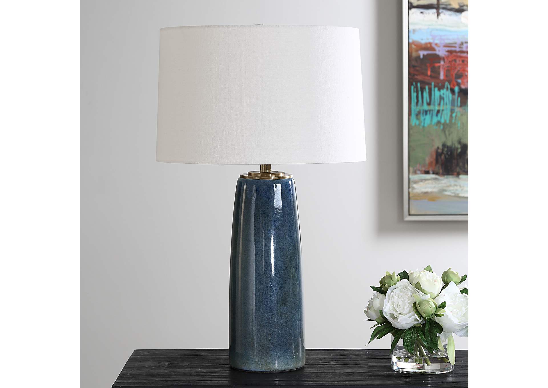 Uttermost Submerged Deep Blue Table Lamp